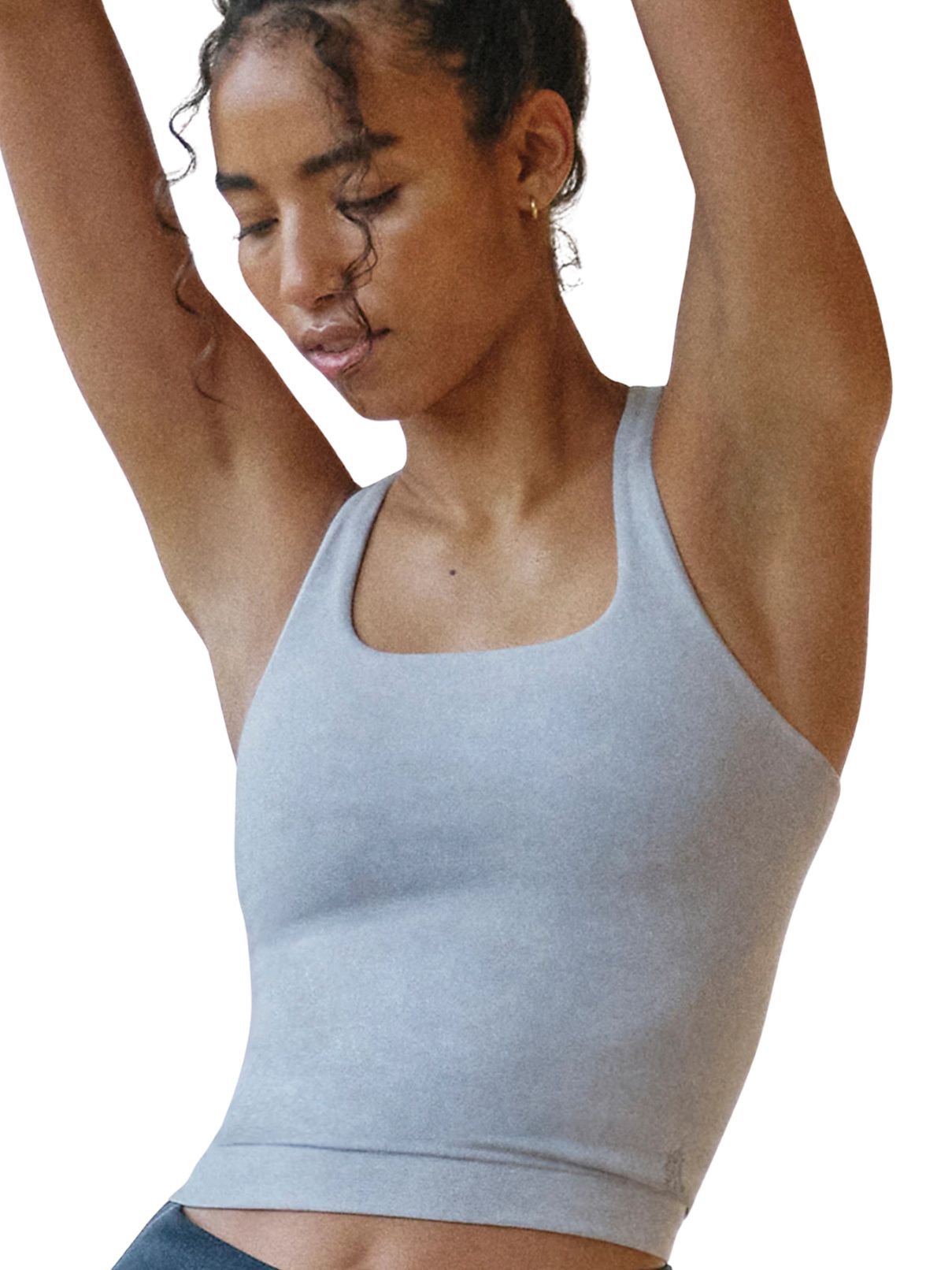 Free People Go To Smooth Square Neck Cami in Washed Ice Gray