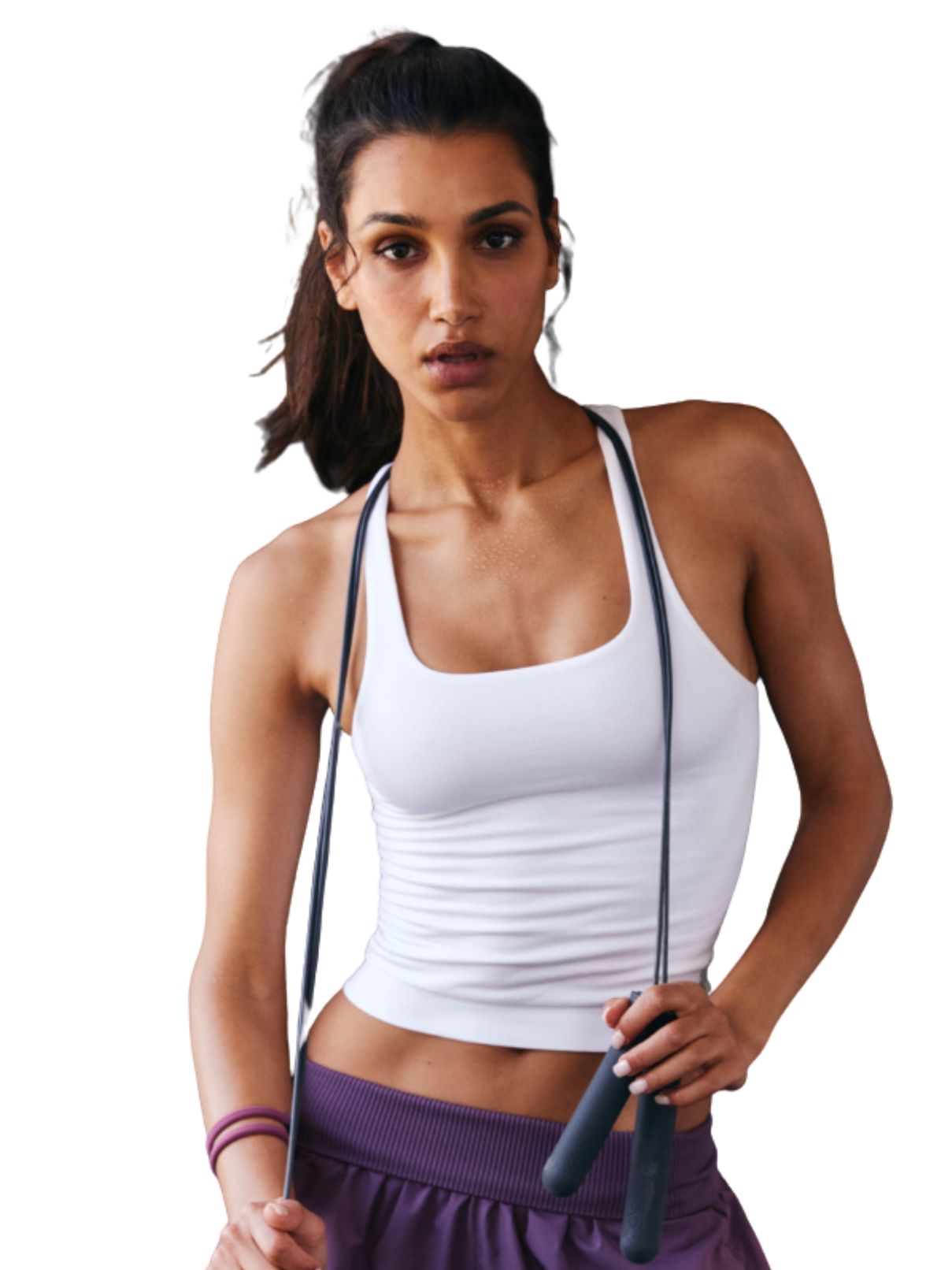 Free People Go To Smooth Square Neck Cami in White