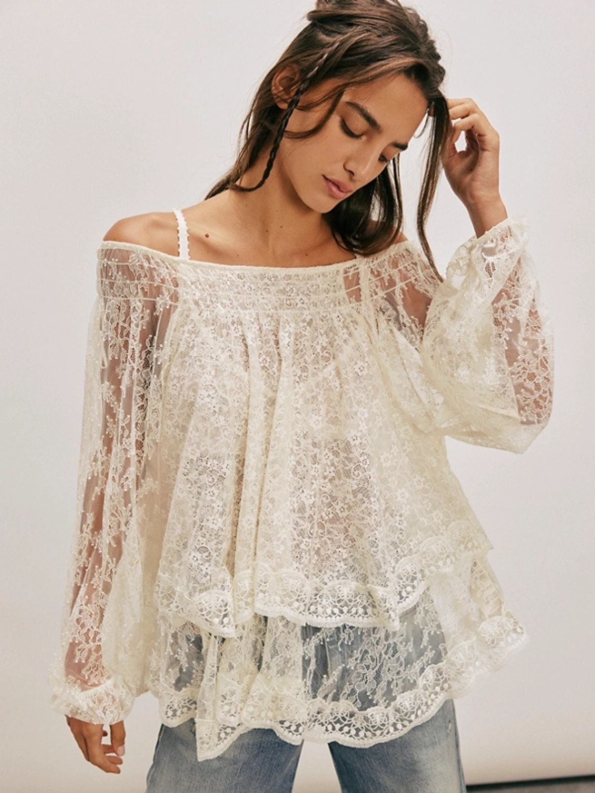 Free People Goldie Knit Top in Tofu
