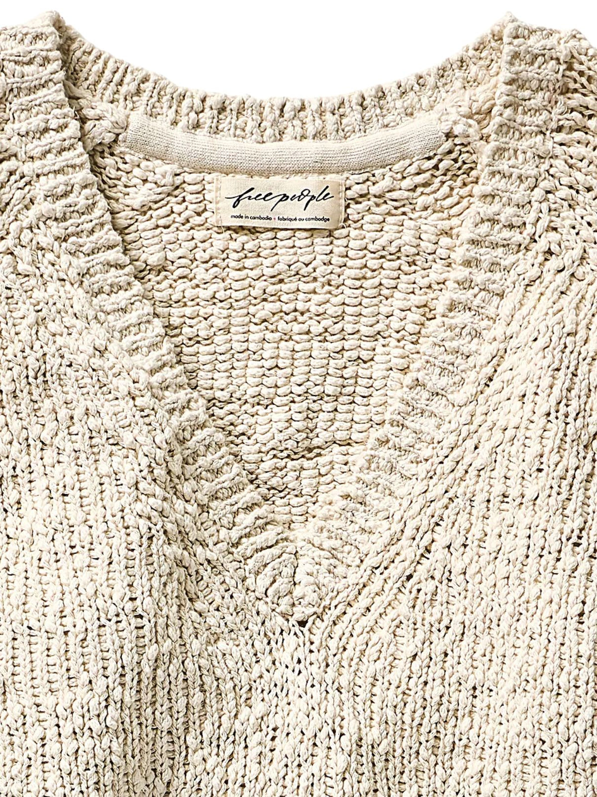 Free People Heartland Cotton Pullover in Tofu