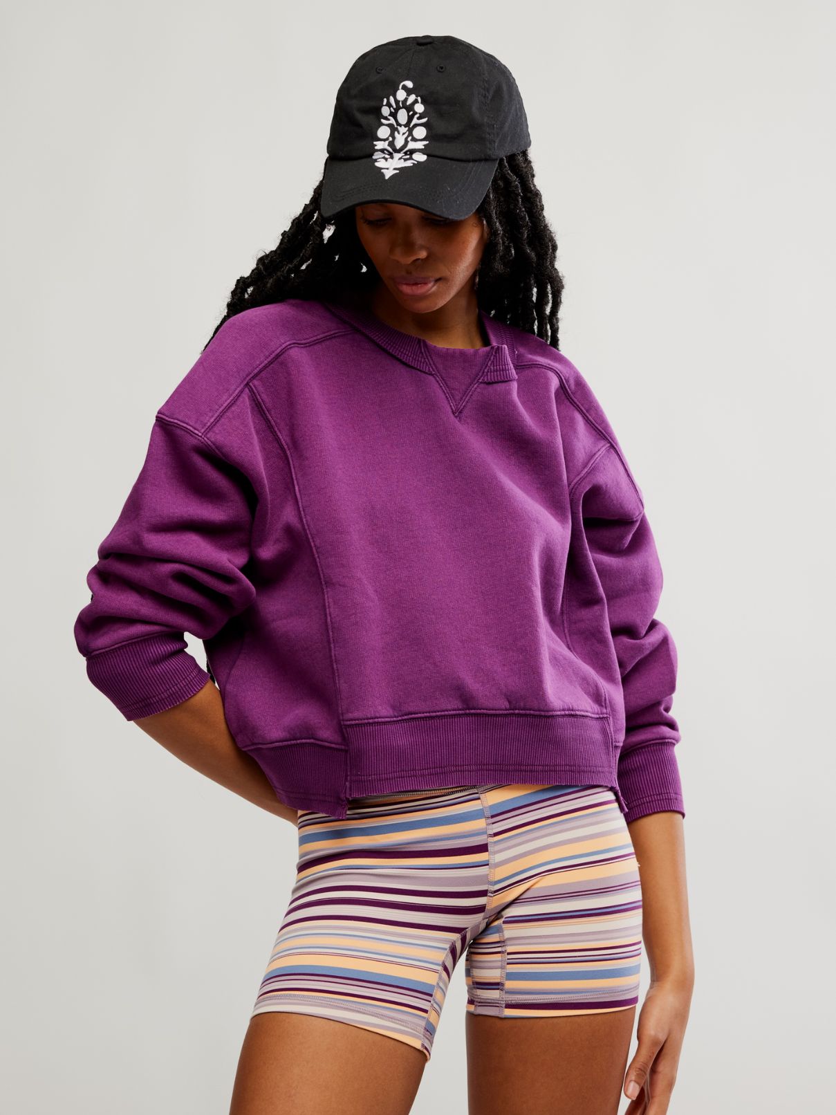 Free People Intercept Pullover in Black Cherry