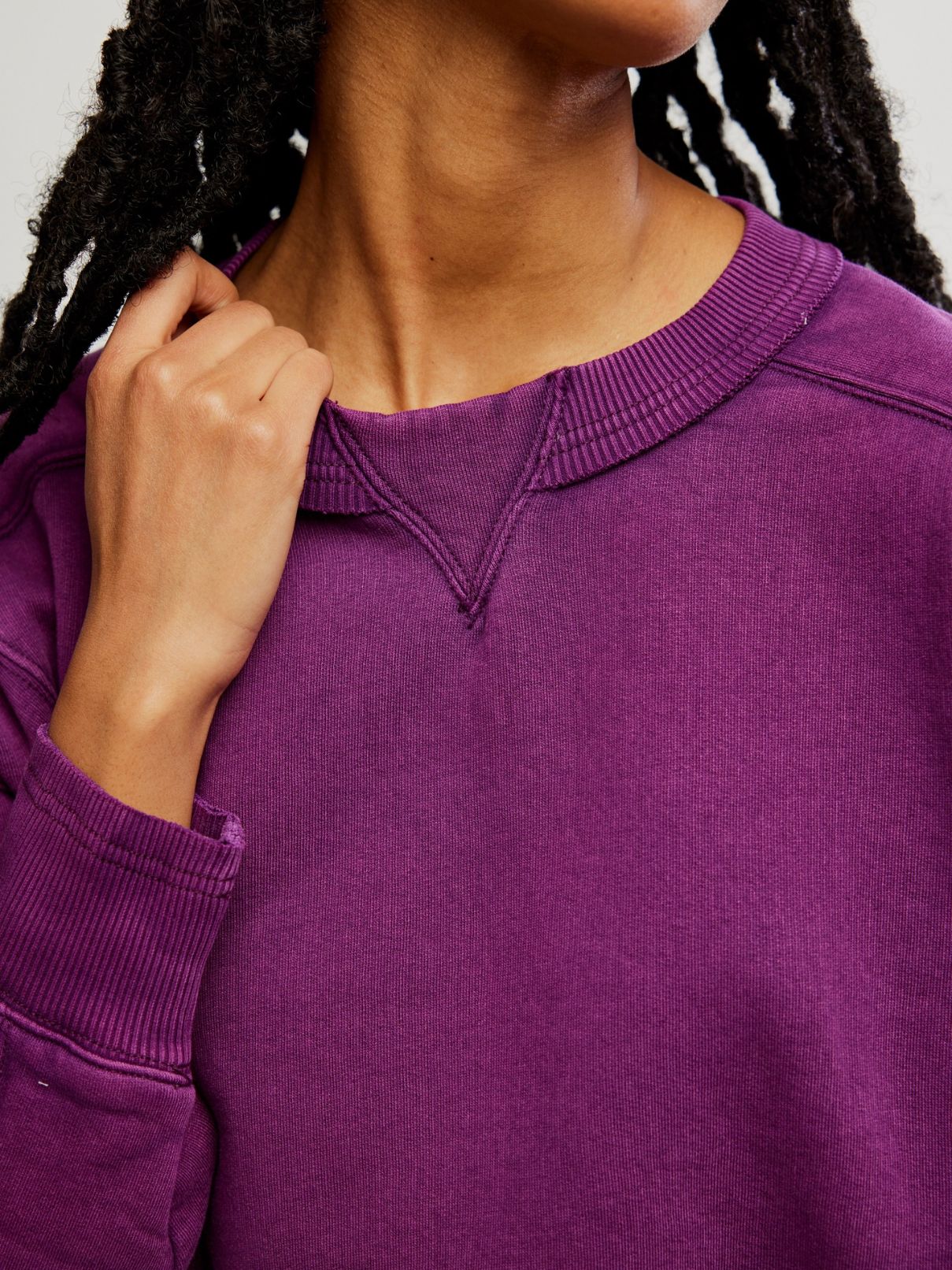 Free People Intercept Pullover in Black Cherry