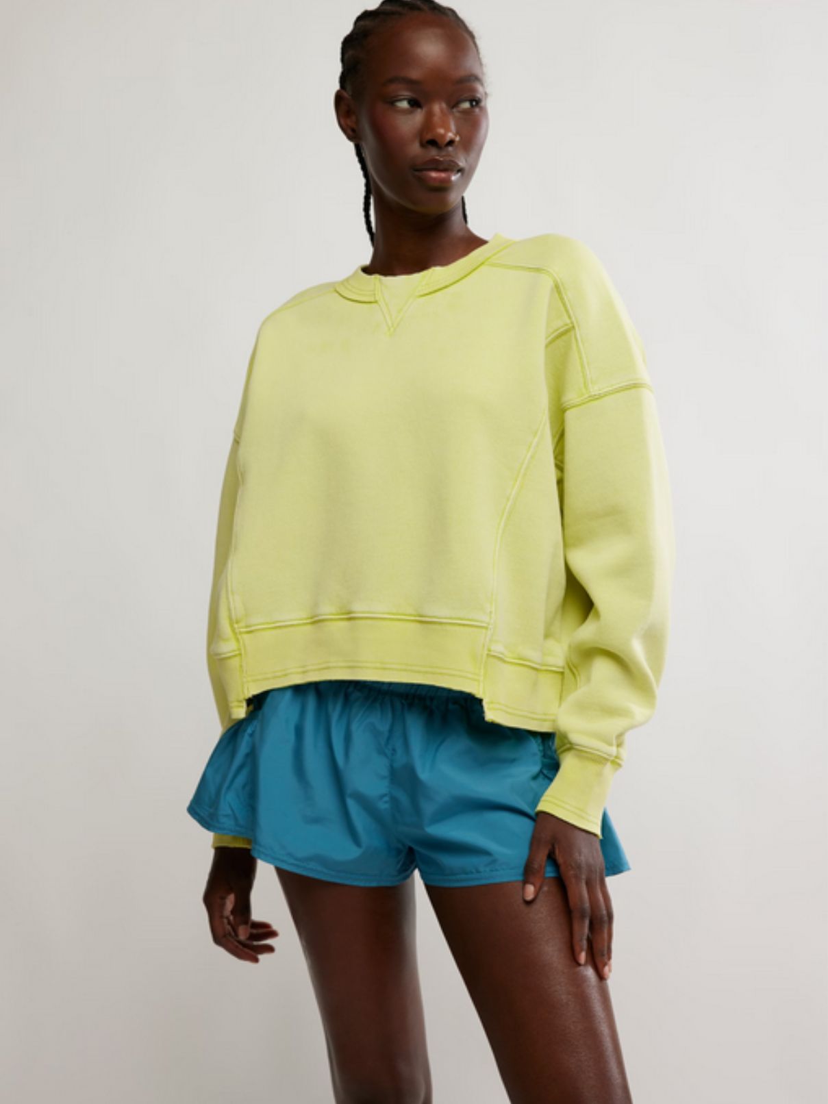 Free People Intercept Pullover in  Highlighter