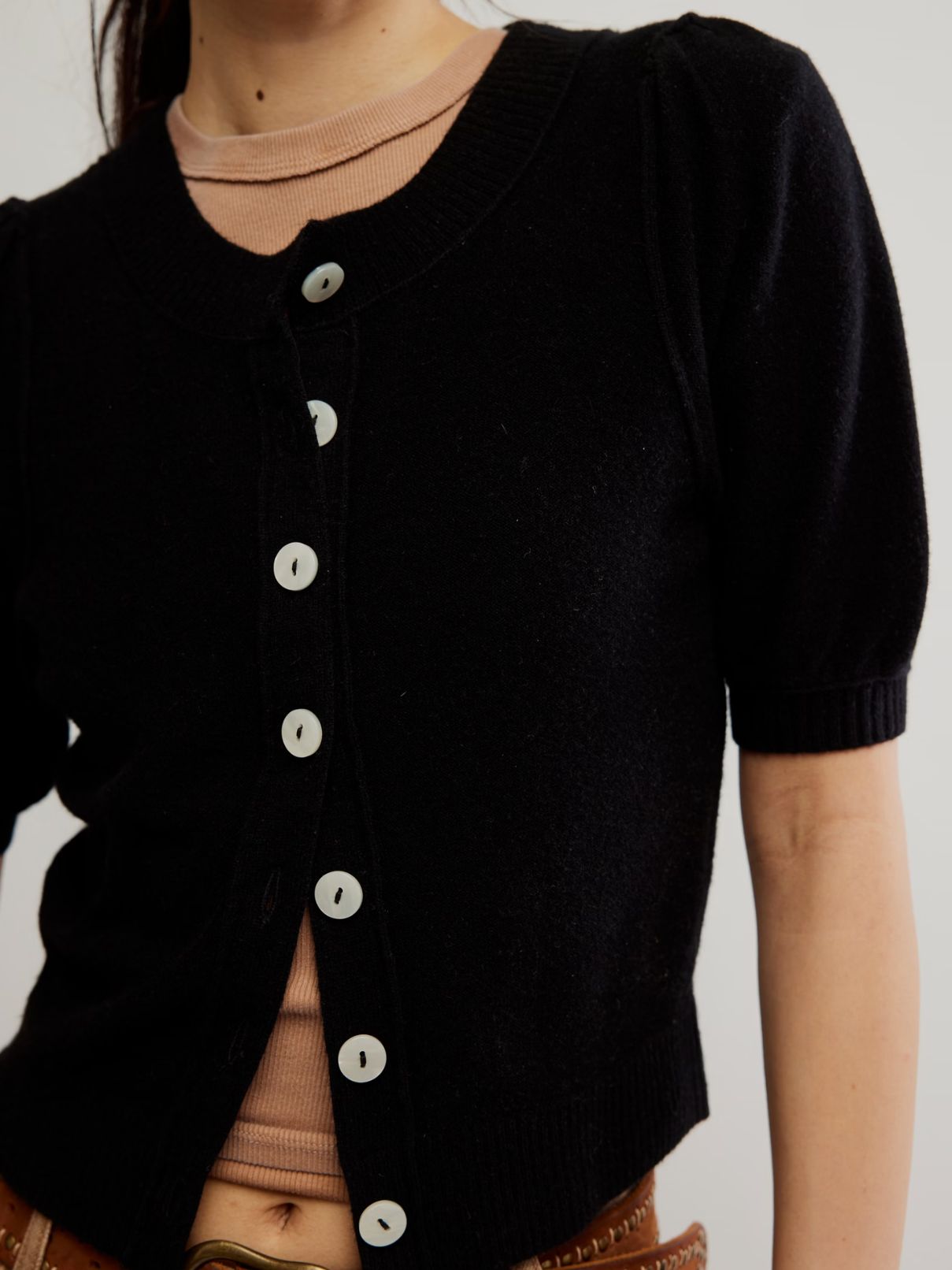 Free People Isla Solid Cardi in Velvet Black