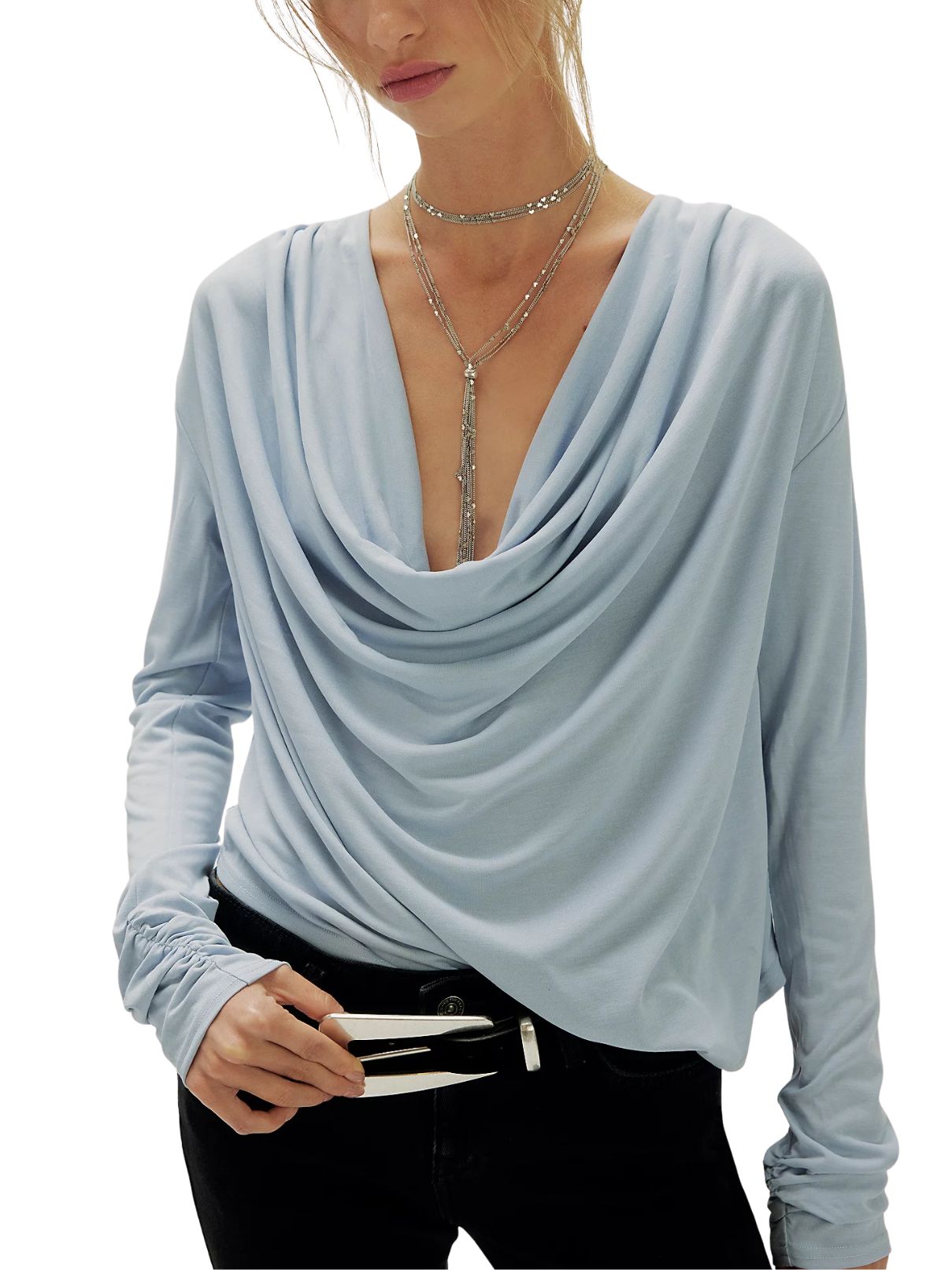 Free People Jane Draped Long Sleeve Top – Dawn