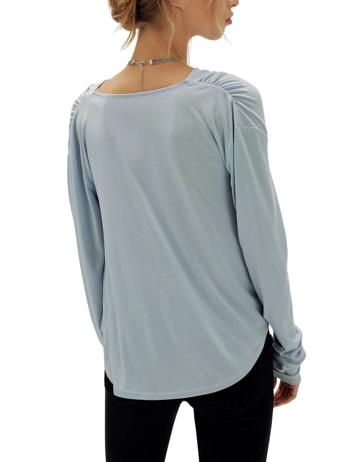 Free People Jane Draped Long Sleeve Top – Dawn