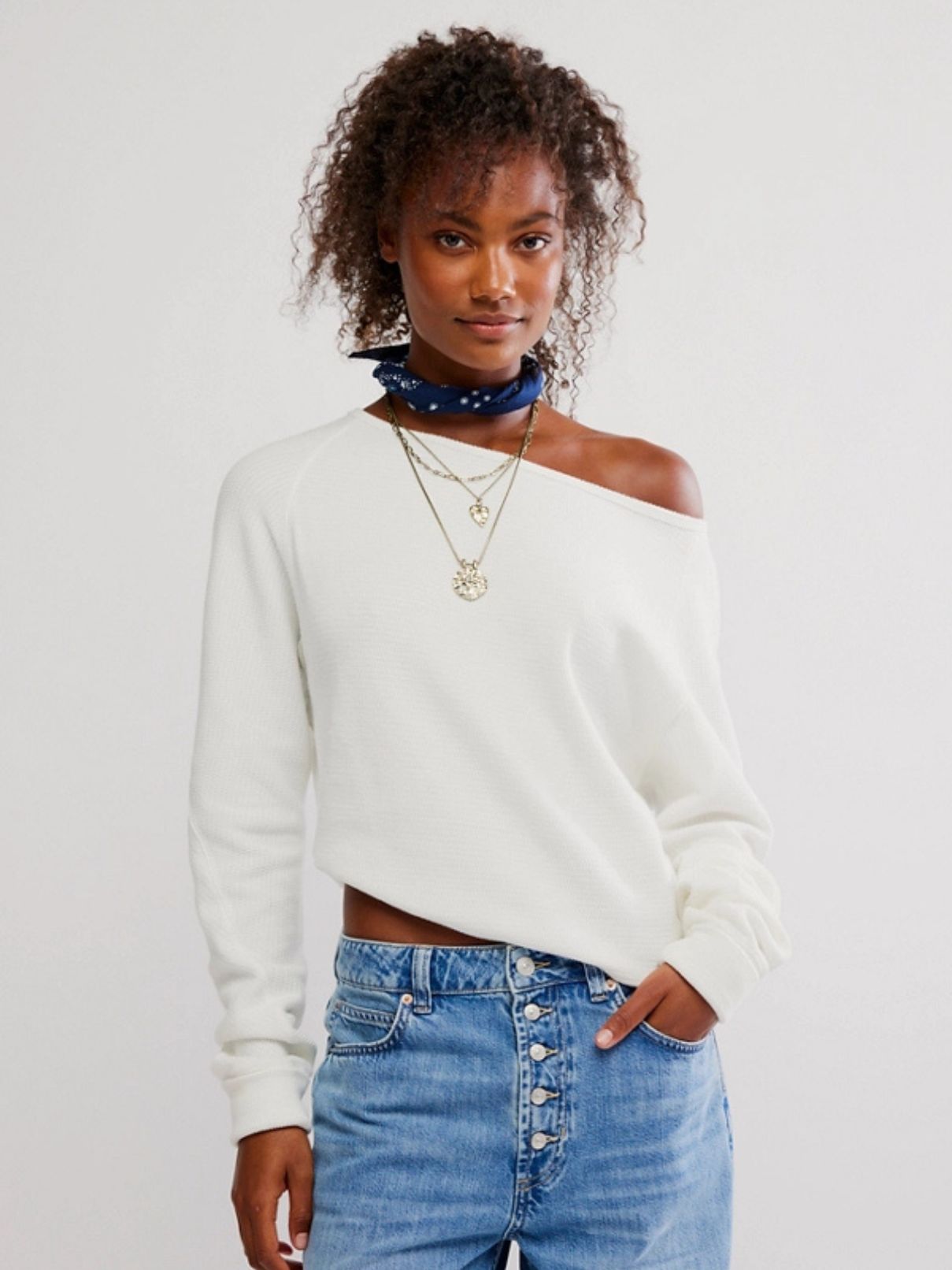 Free People Jess L/S in Clean Ivory