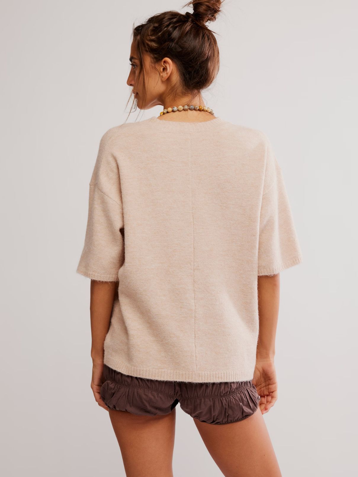 Free People Margot Sweater Tee in Pearl Melange