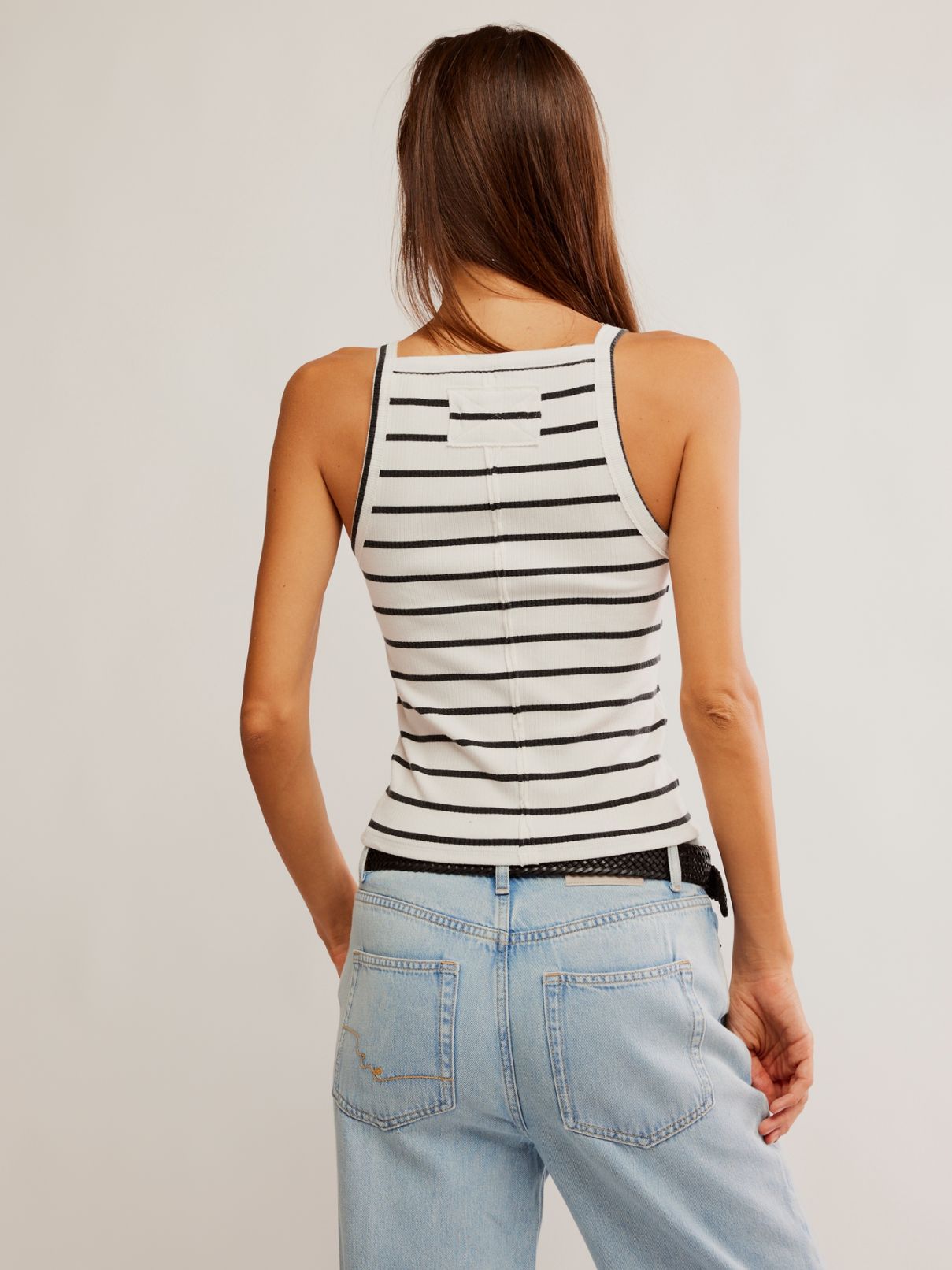 Free People Mia Tank in B/W Stripe