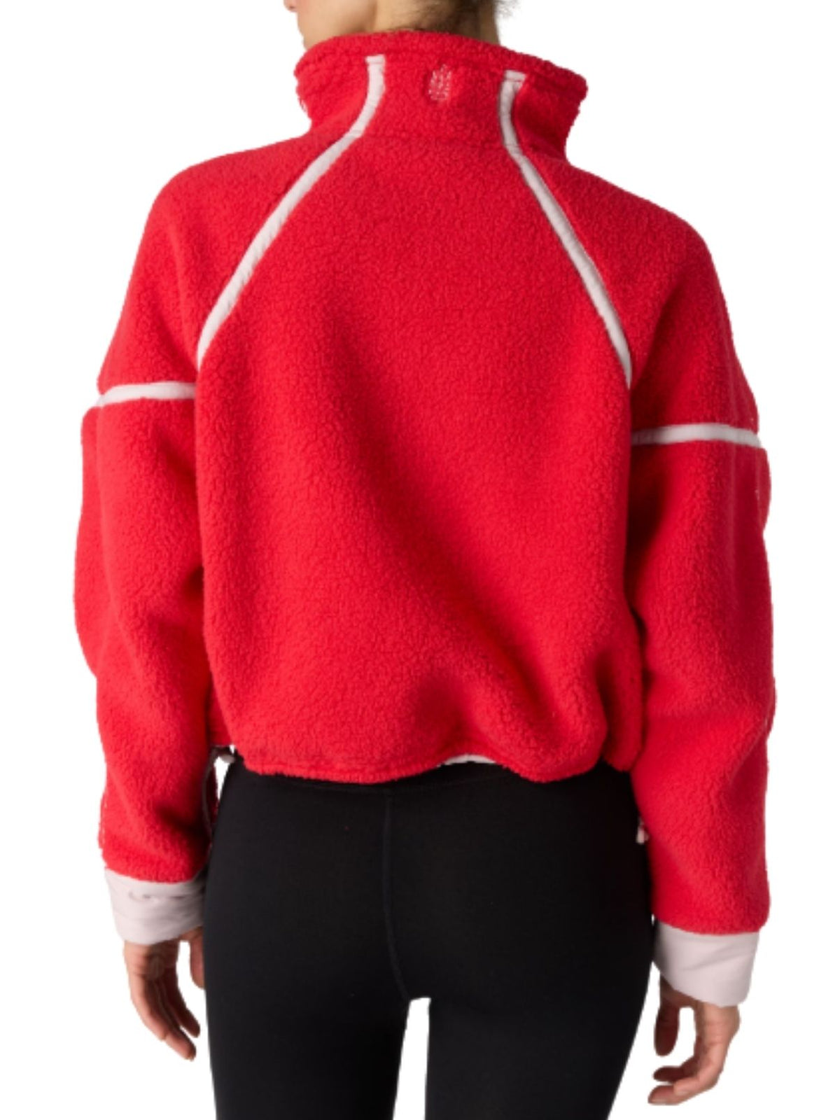 Free People Mountain High Half-Zip Fleece in Candy Apple with Pearl