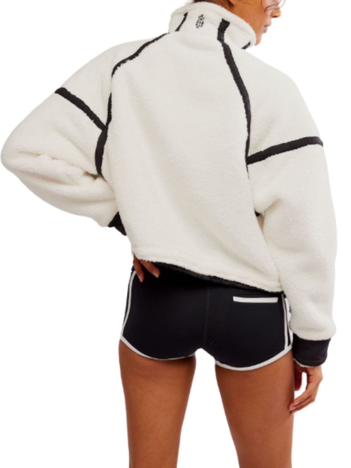 Free People Mountain High Half-Zip Fleece in White Combo