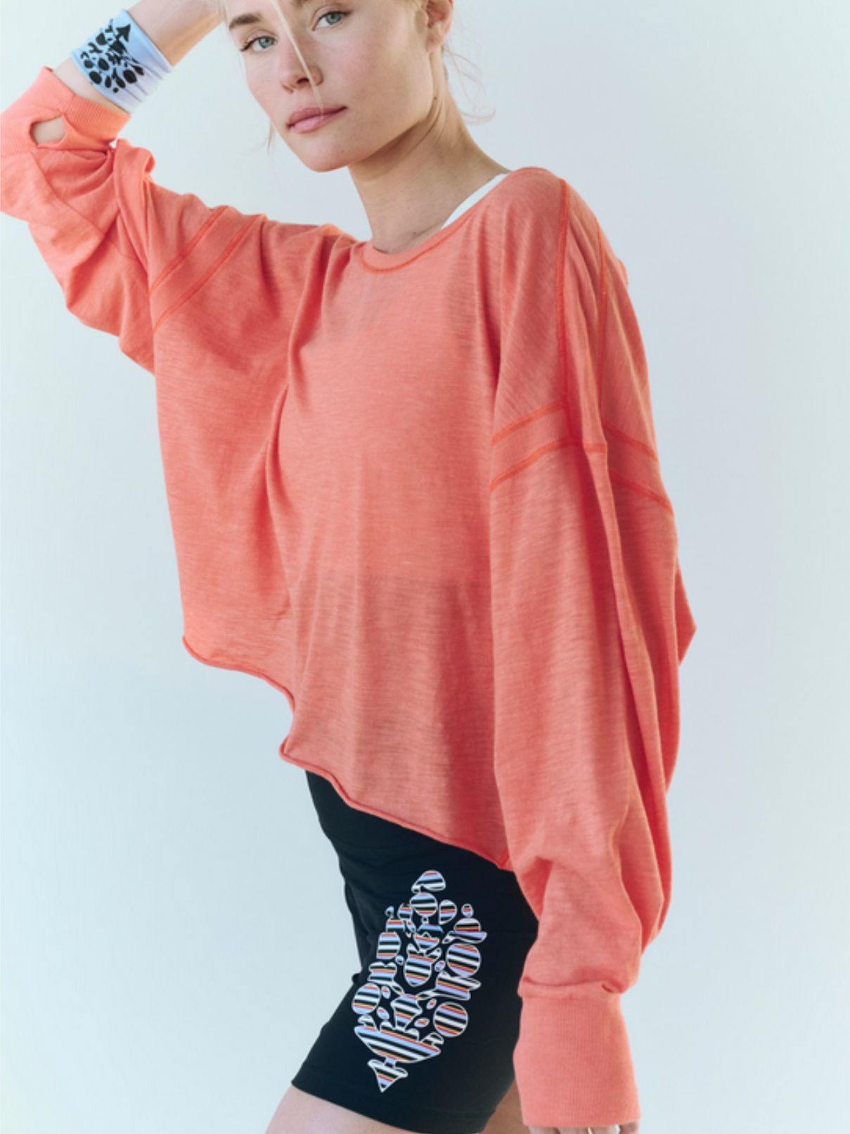 Free People My Time Layer Tee in Flame