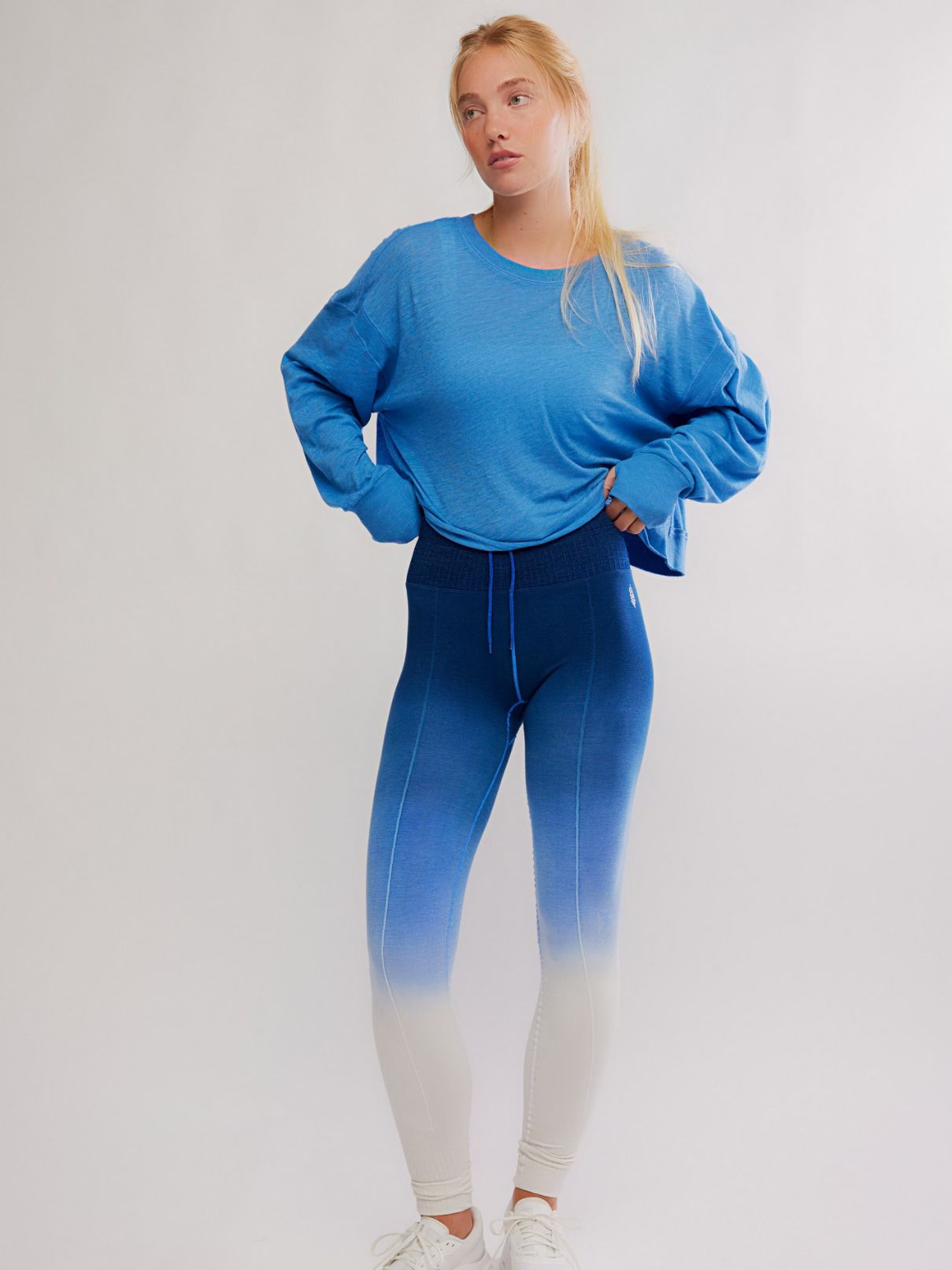 Free People My Time Layer Tee in Light Cobalt