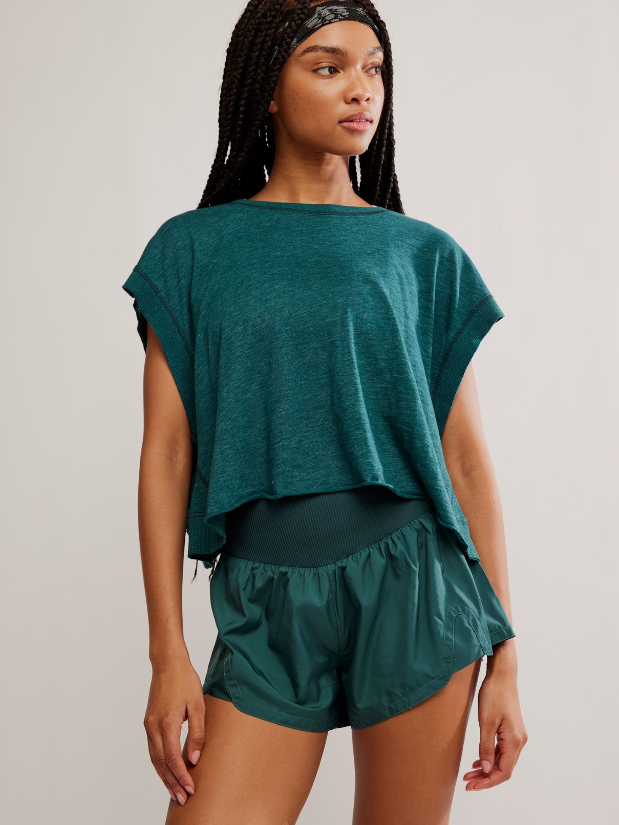 Free People My Time Tee in Evergreen