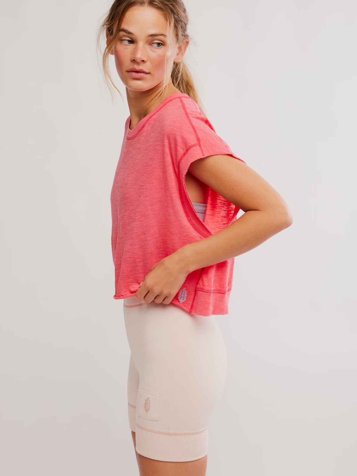 Free People My Time Tee in Grapefruit