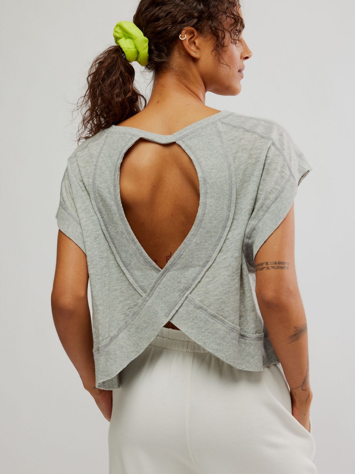 Free People My Time Tee in Heather Grey