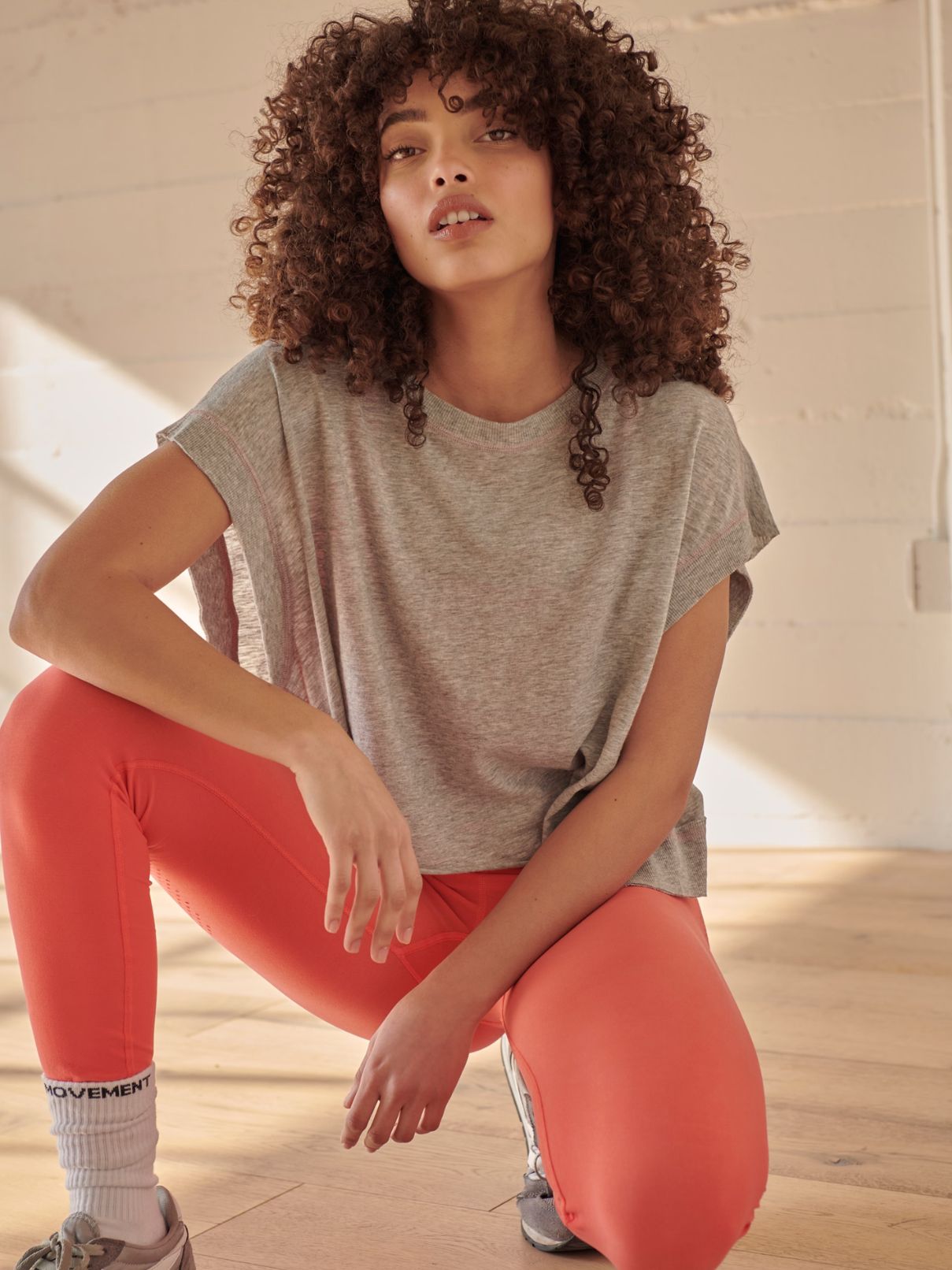 Free People My Time Tee in Heather Grey