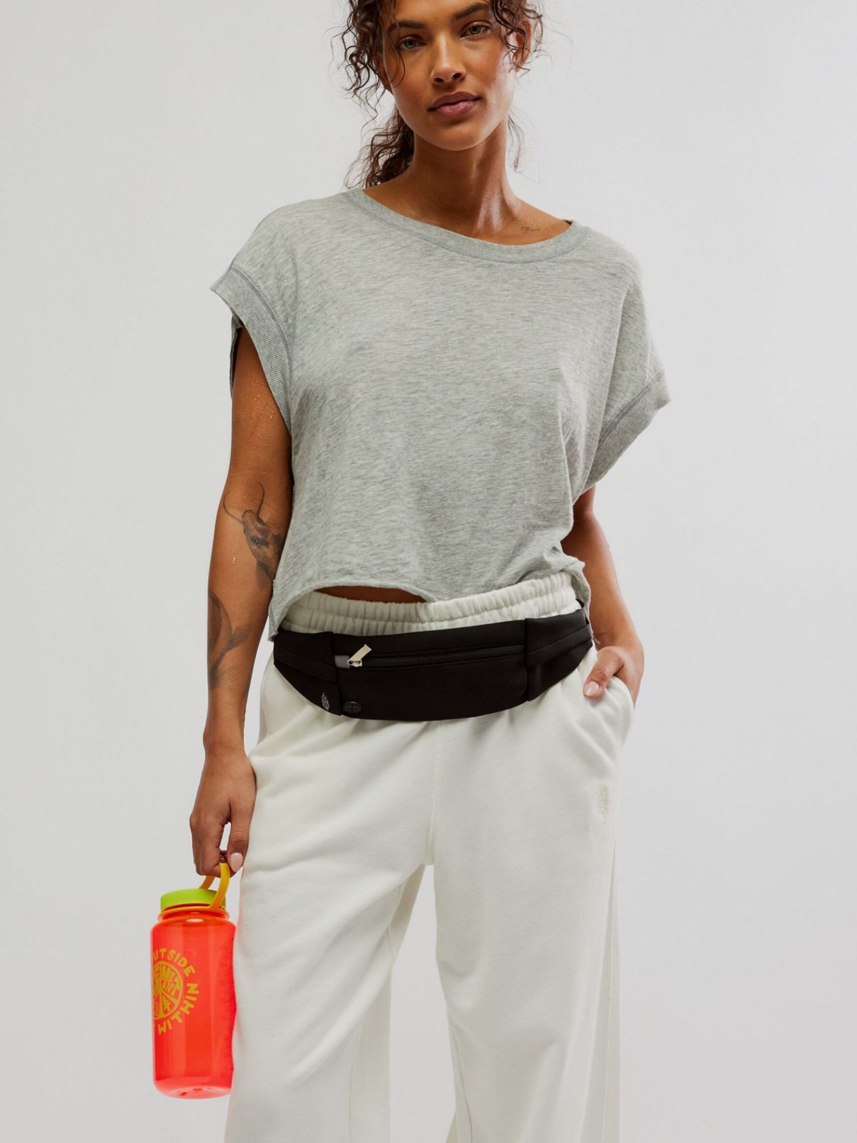 Free People My Time Tee in Heather Grey