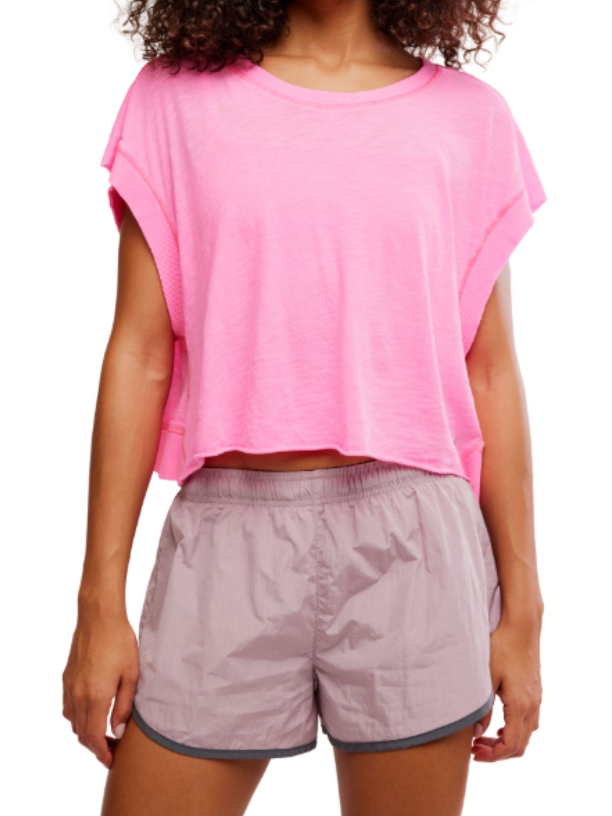 Free People My Time Tee in Hot Pink