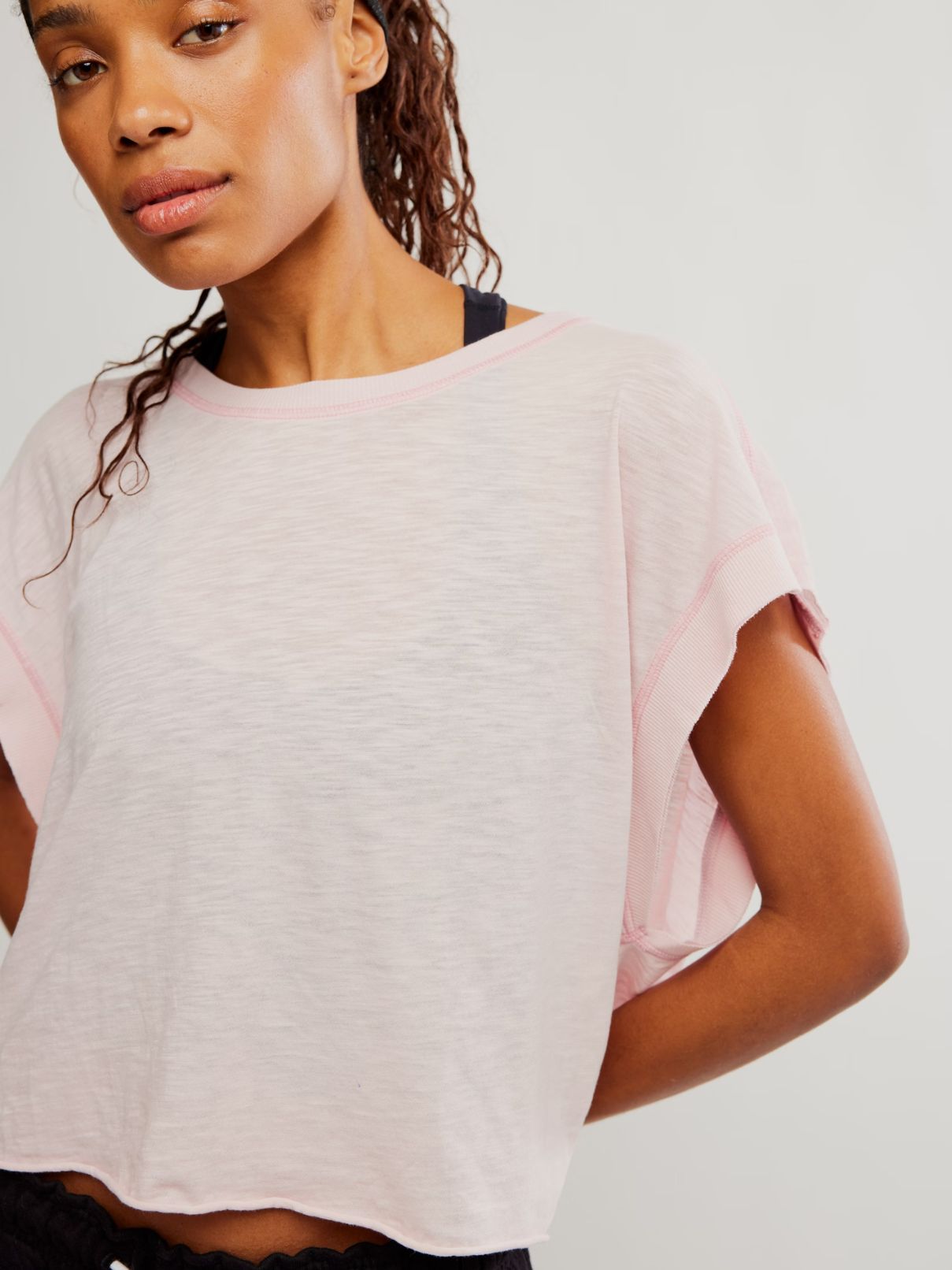 Free People My Time Tee in Powder Pink