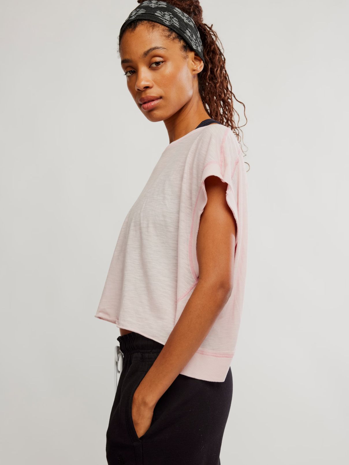 Free People My Time Tee in Powder Pink