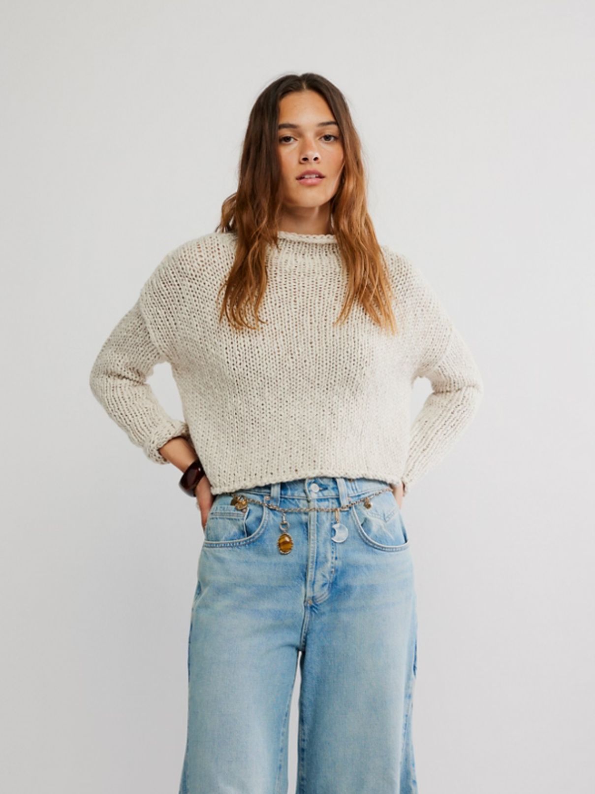 Free People Opal Sweater in Tea