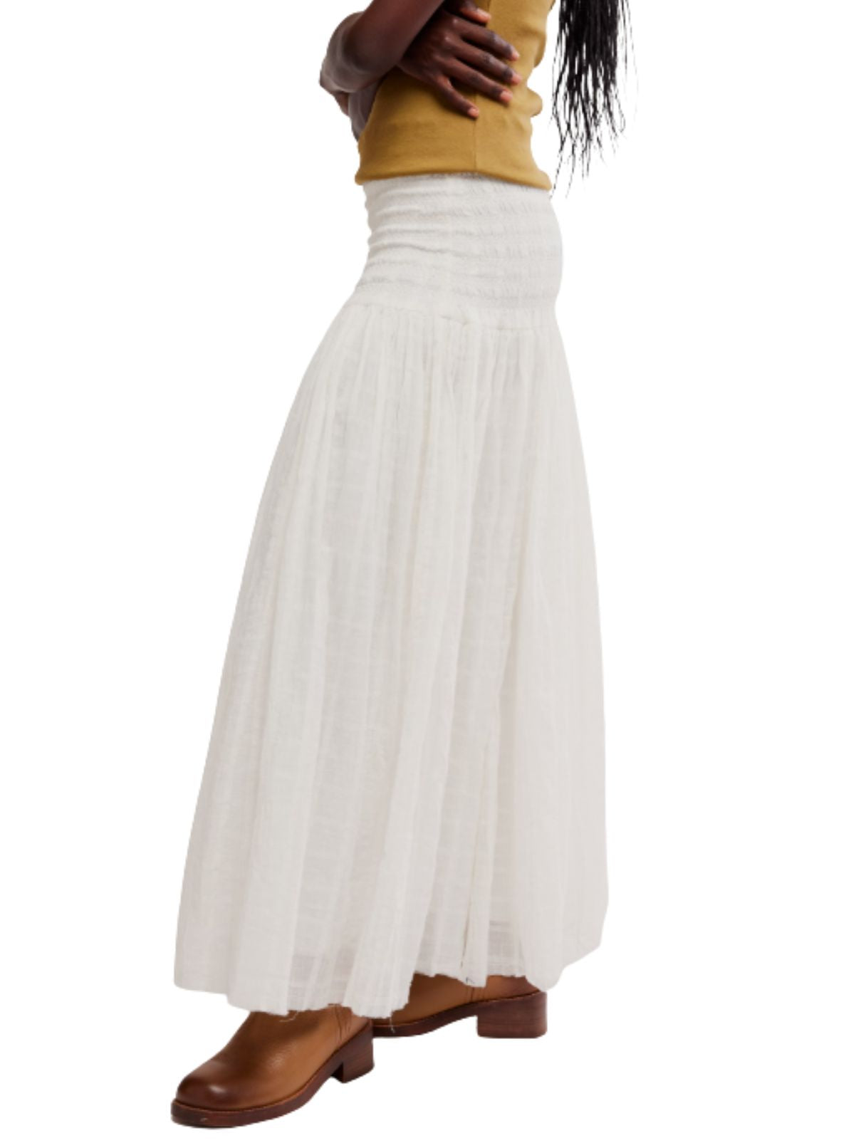 Free People Raven Convertible Maxi Skirt & Strapless Dress in Ivory
