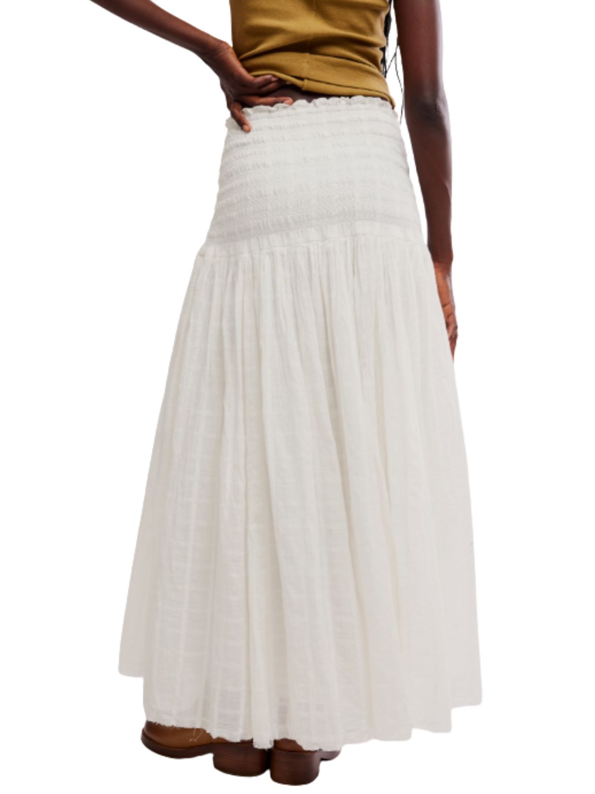 Free People Raven Convertible Maxi Skirt & Strapless Dress in Ivory