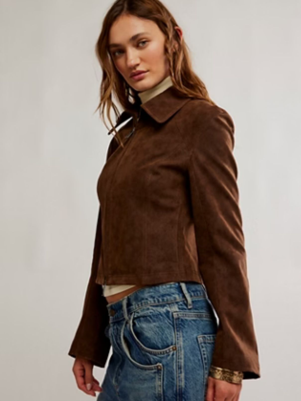 Free People River Vegan Jacket in Double Espresso