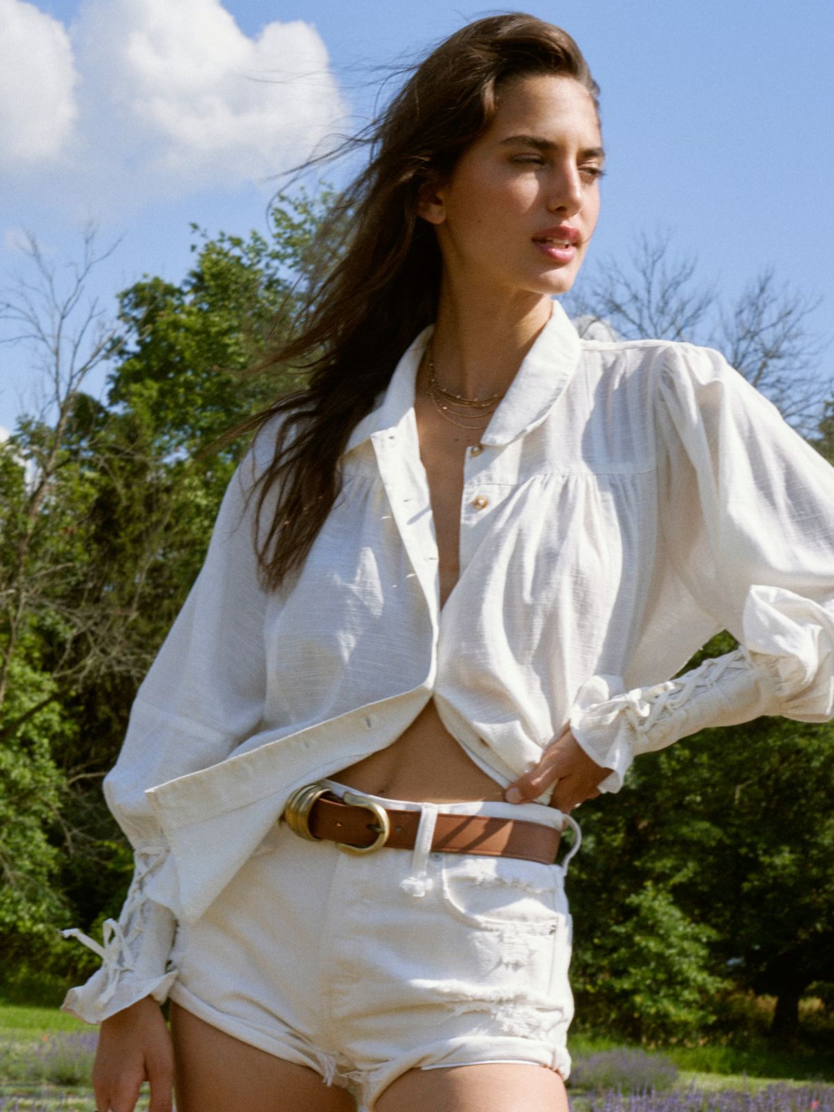 Free People Rori Leather Belt in Brown