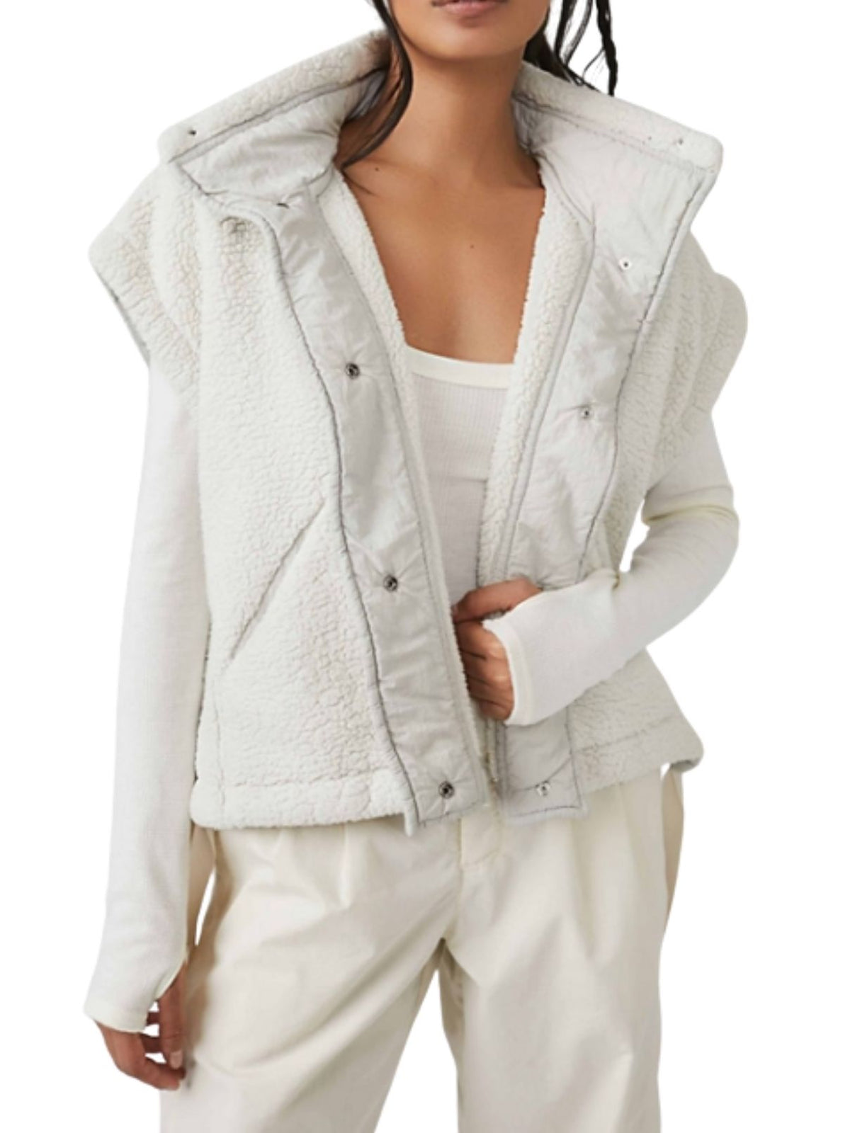 Free People Scout It Out Fleece Vest in Birch Tree