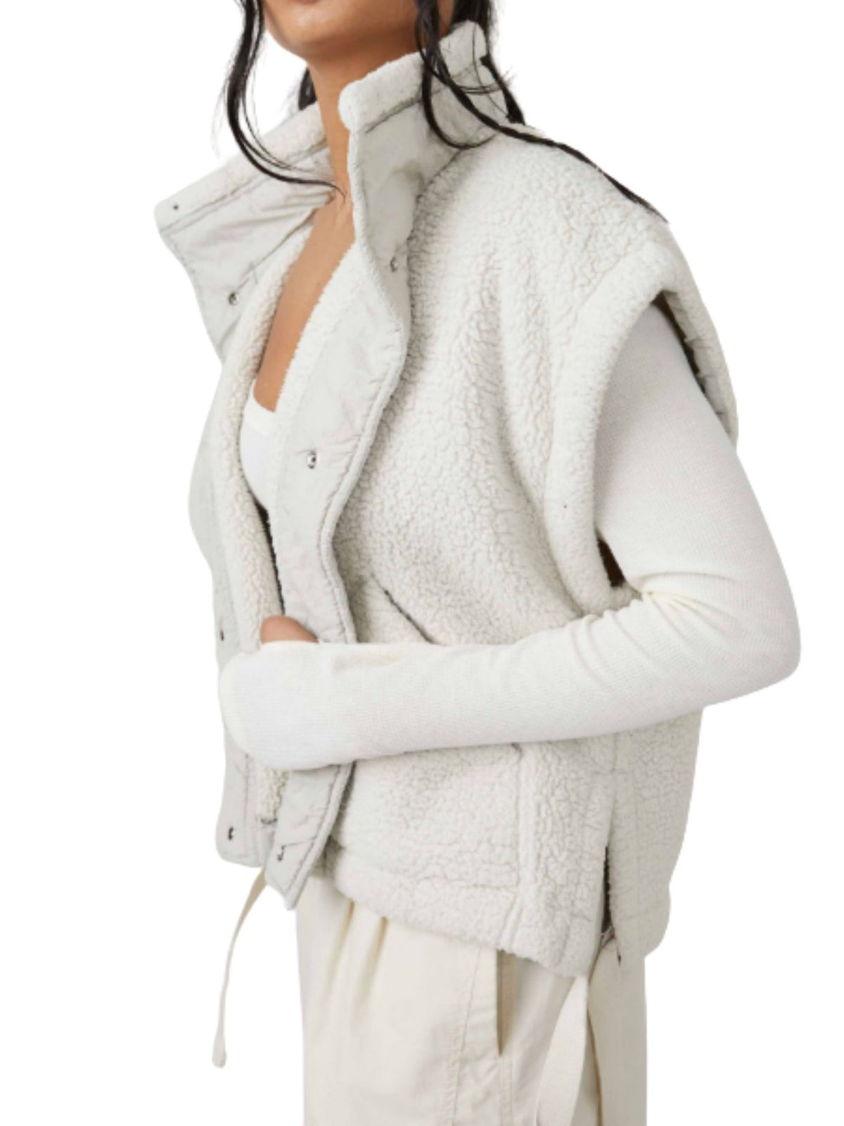 Free People Scout It Out Fleece Vest in Birch Tree