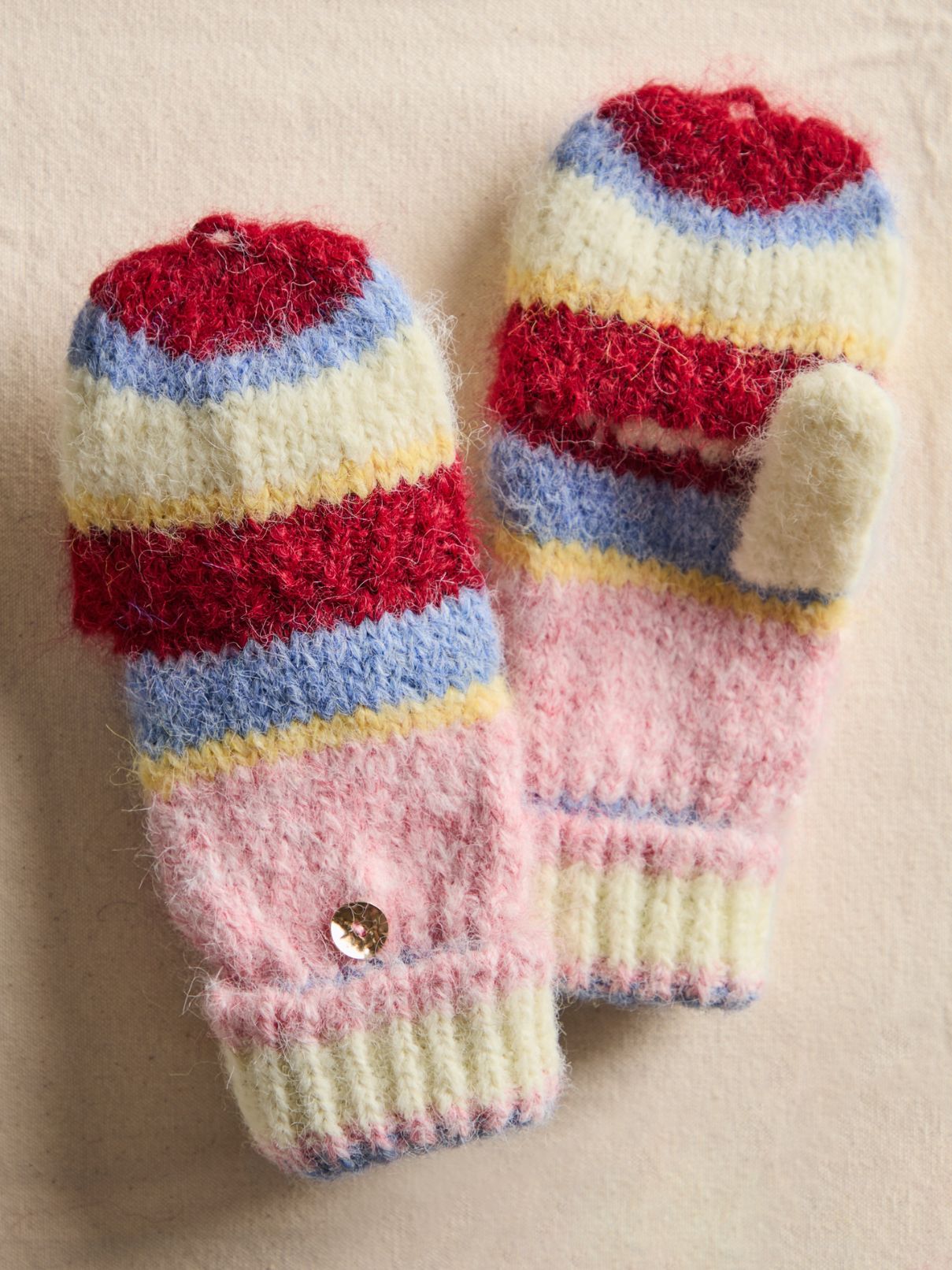 Free People Super Stripe Gloves in Ivory