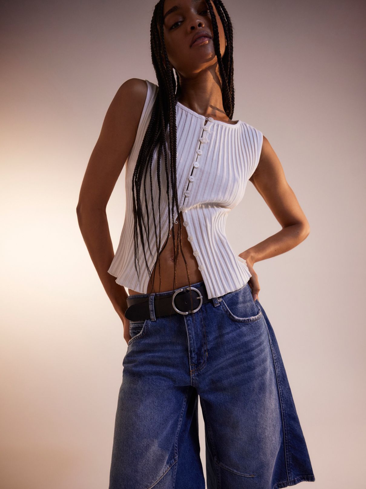 Free People Tilly Vest in Ivory