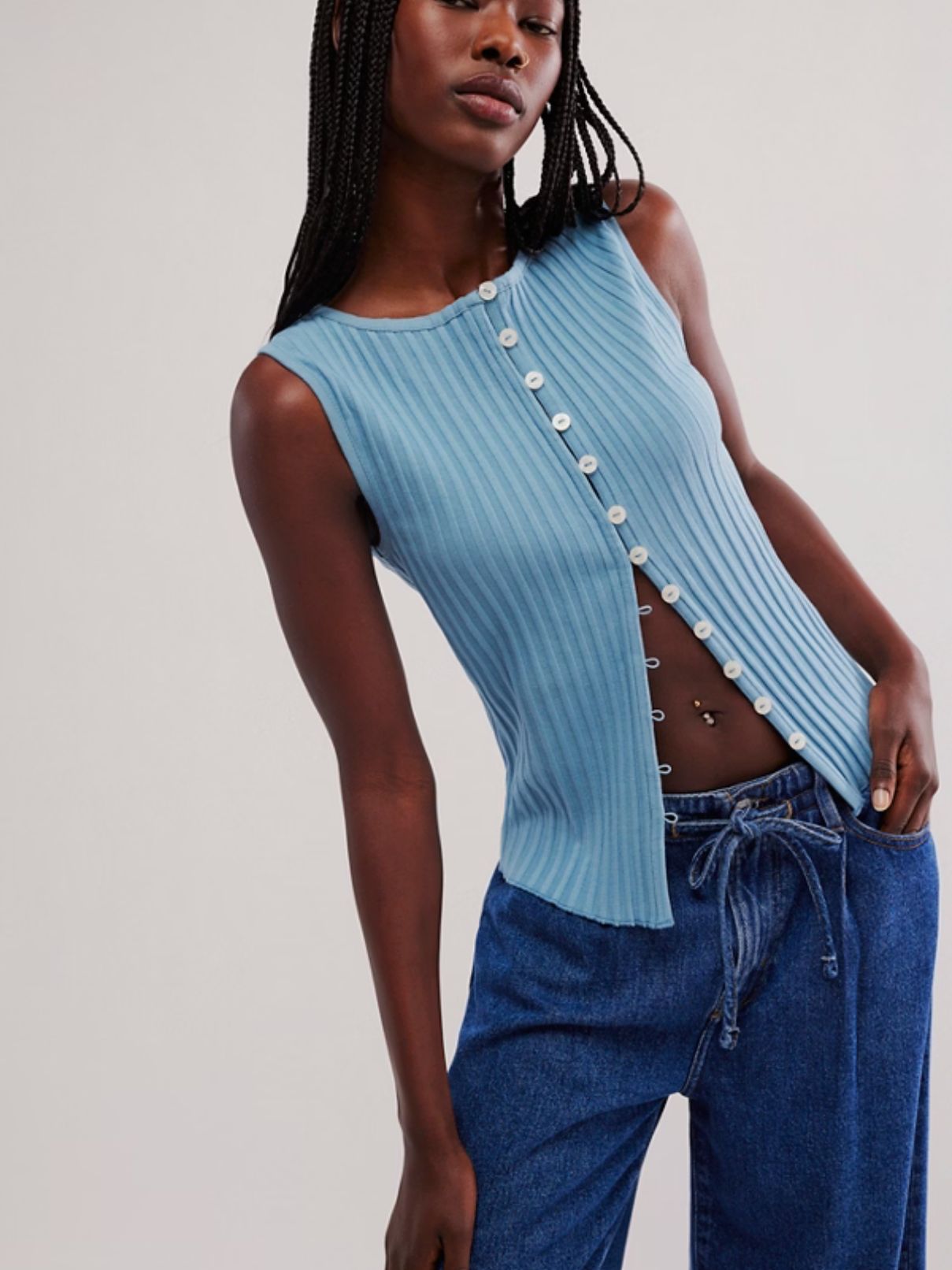Free People Tilly Vest in Ocean Veiw