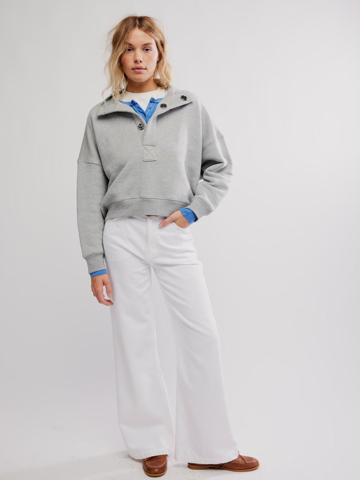 Free People Timeless Pullover in Heather Grey