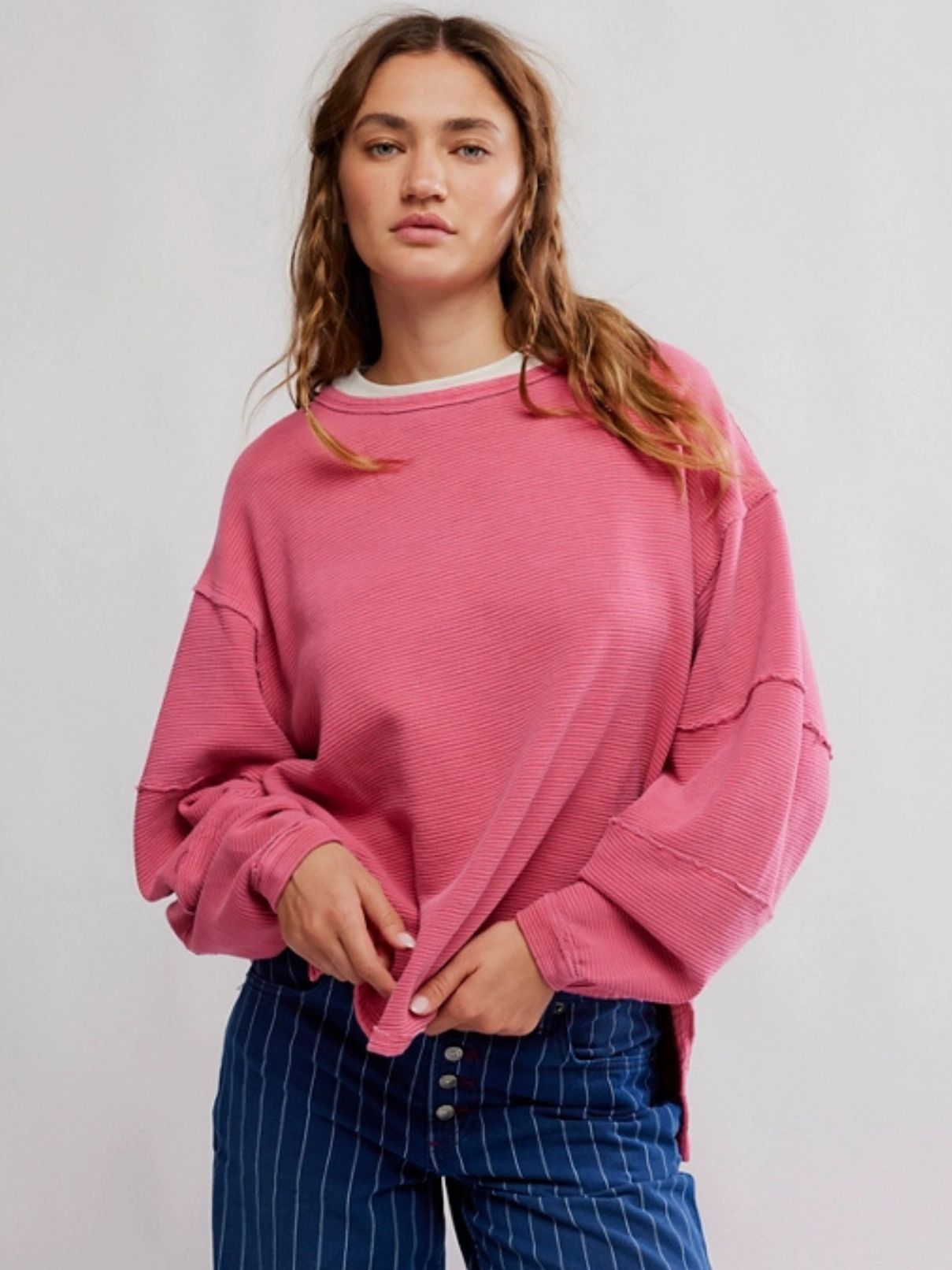 Free People Total Eclipse Tee in Hibiscus Pop