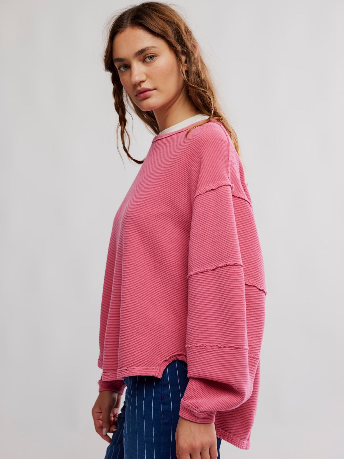 Free People Total Eclipse Tee in Hibiscus Pop