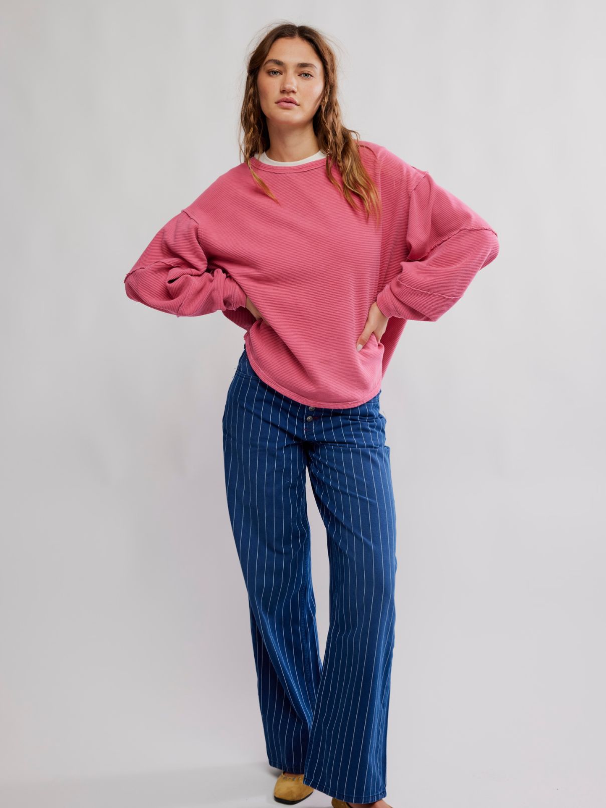 Free People Total Eclipse Tee in Hibiscus Pop