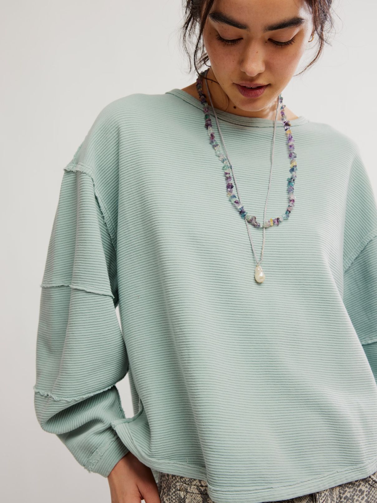 Free People Total Eclipse Tee in Polar Fog