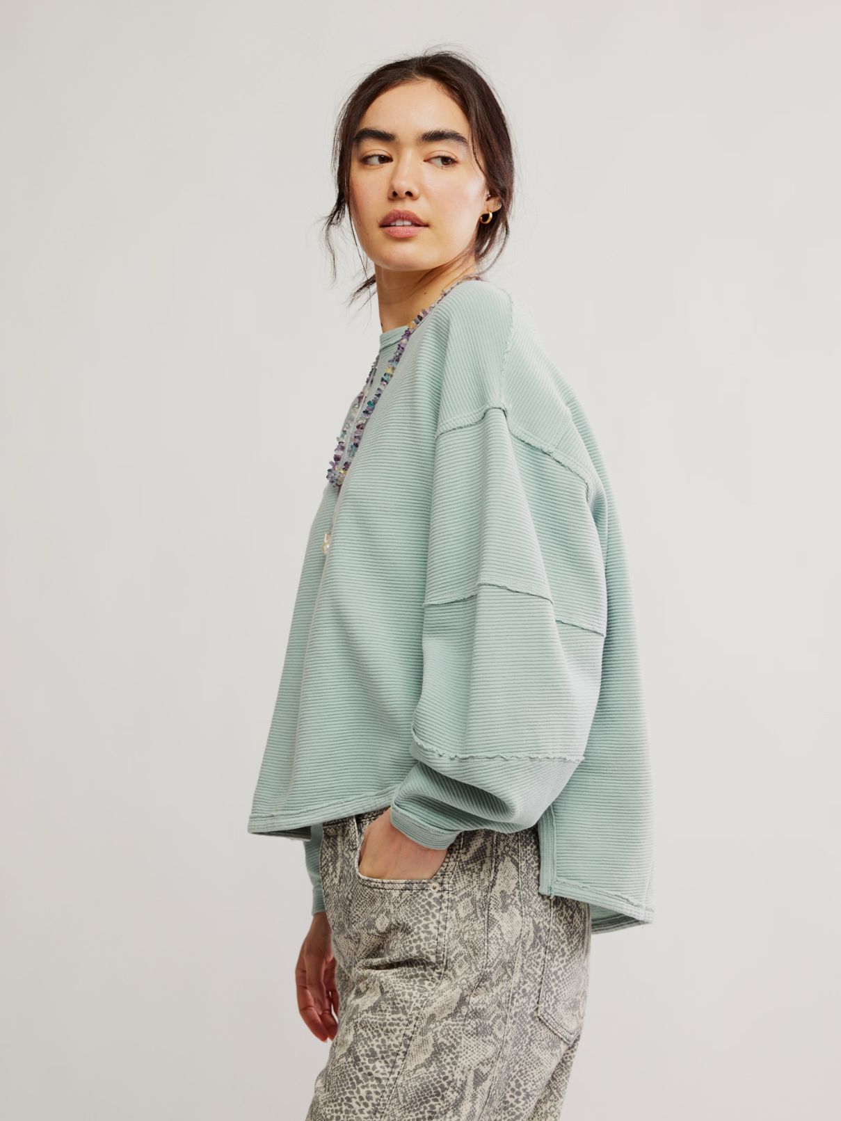 Free People Total Eclipse Tee in Polar Fog