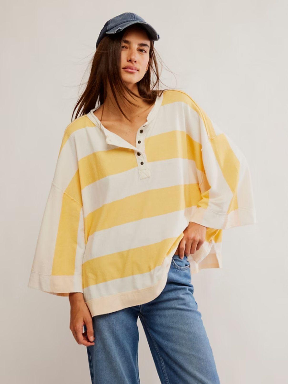 Free People Wonderful Tee in Yellow