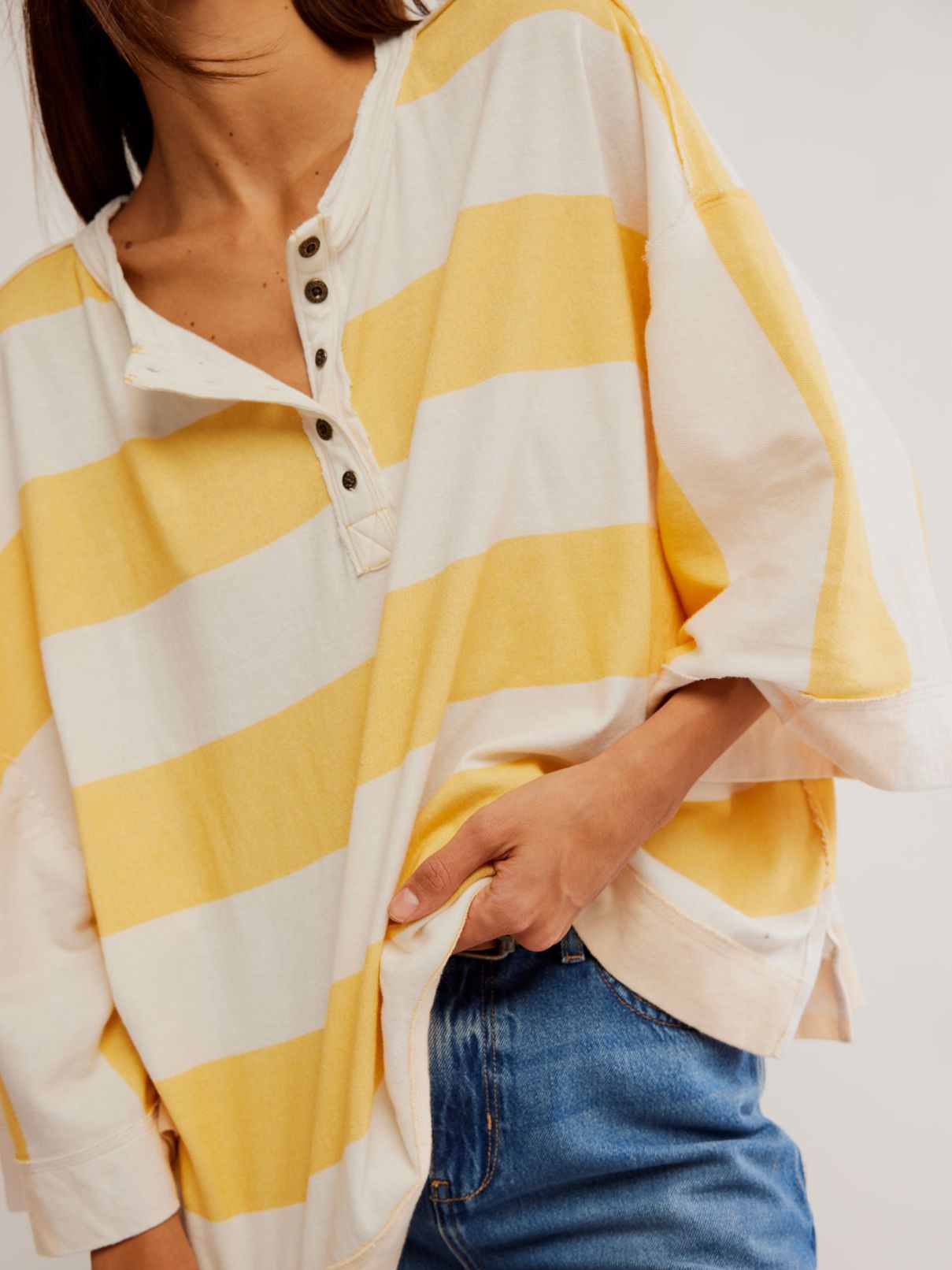 Free People Wonderful Tee in Yellow