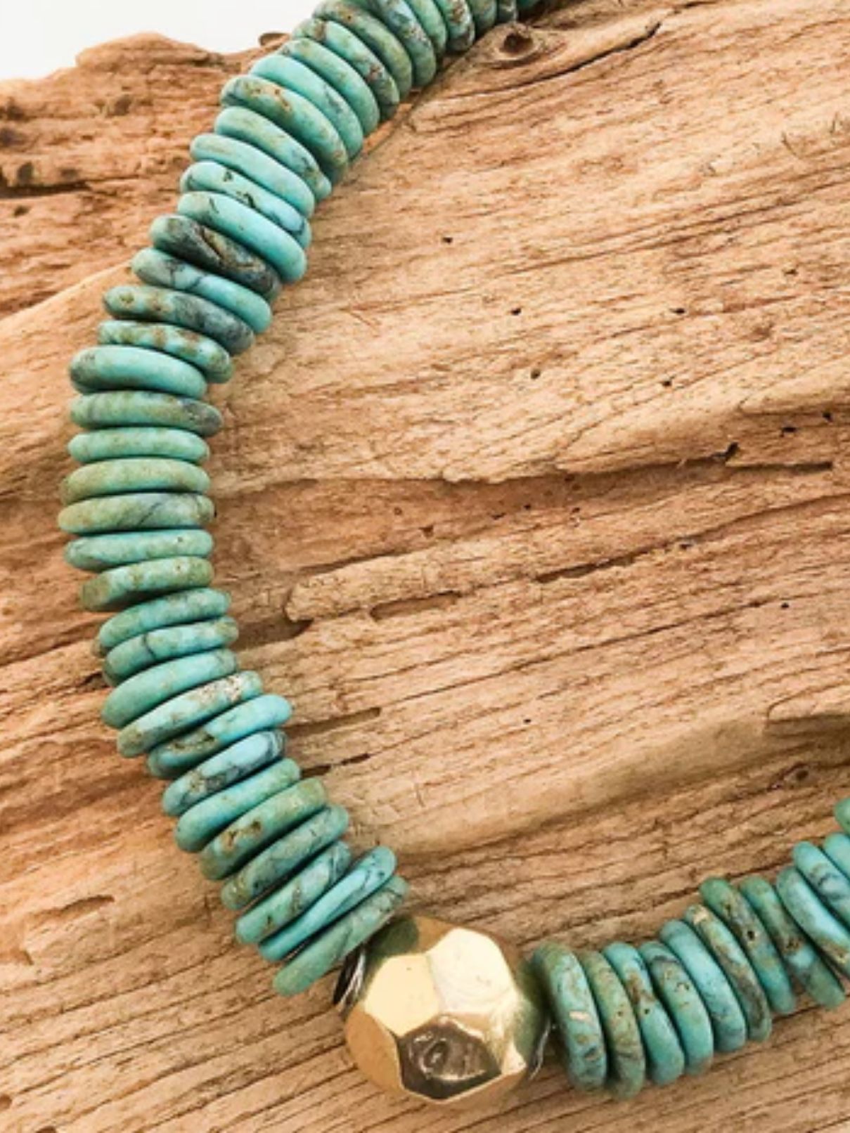 Gemstone Heishi Disc Necklace in Turquoise