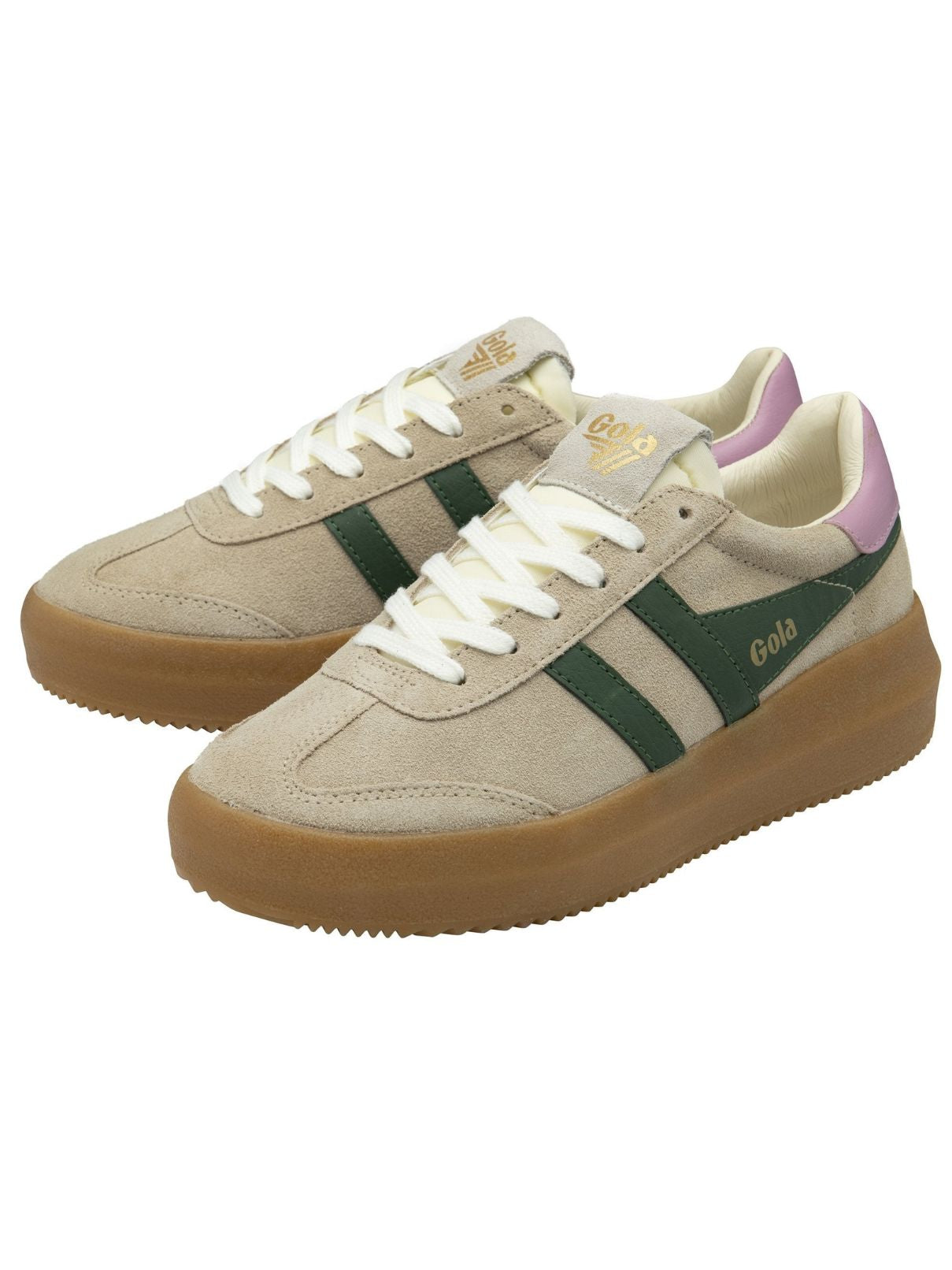 Gola Athena Sneakers in Bone/Evergreen/Candy/Gum