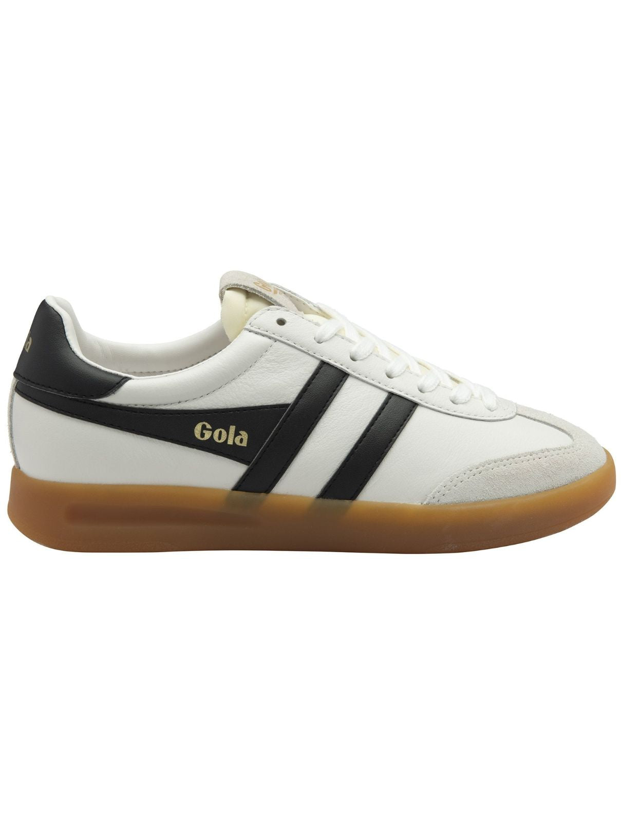 Gola Cyclone Leather Sneaker in White/Black/Gum