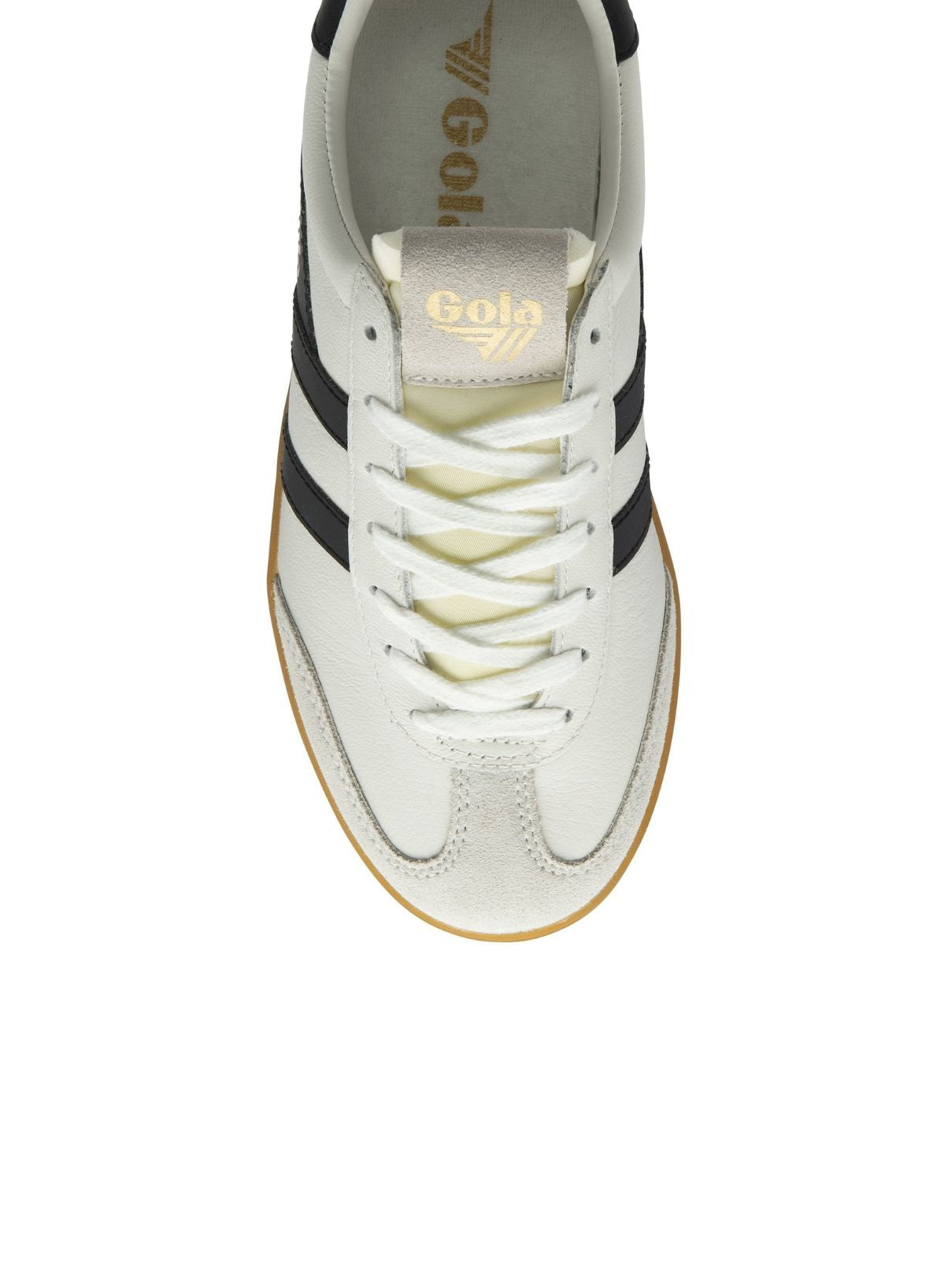 Gola Cyclone Leather Sneaker in White/Black/Gum