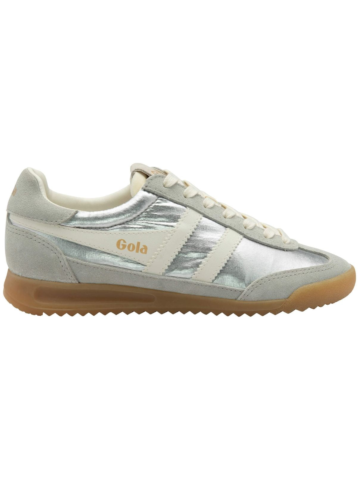 Gola Firefly Metallic Sneakers – Silver/Off White