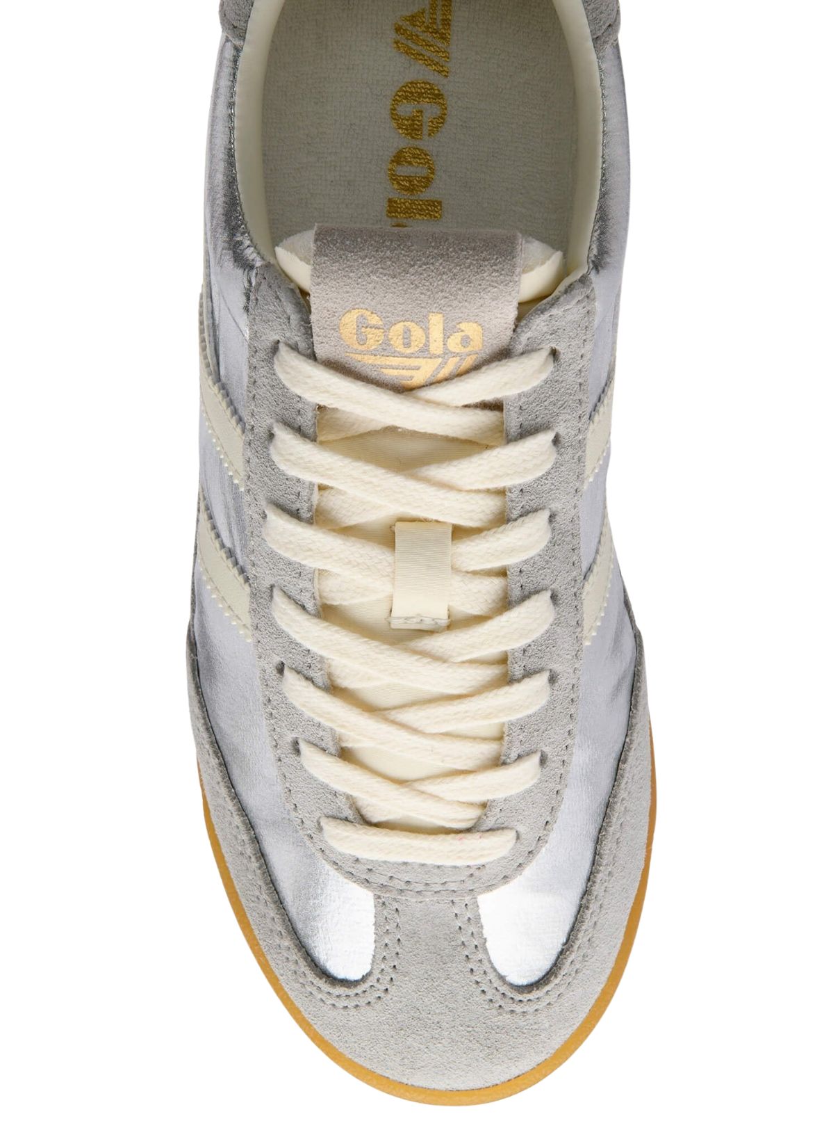 Gola Firefly Metallic Sneakers – Silver/Off White