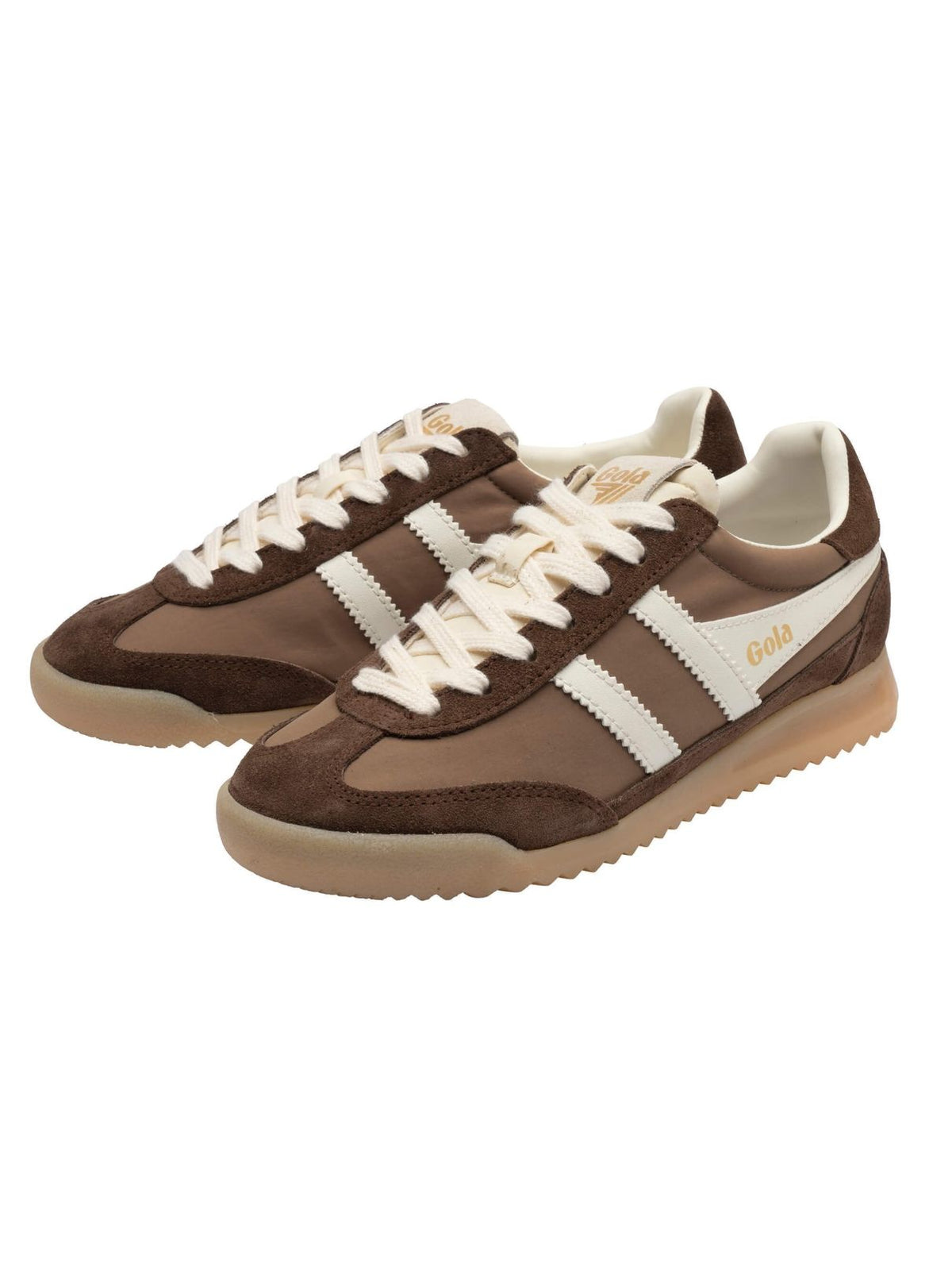 Gola Firefly Sneakers in Otter/Dark Brown/Off White